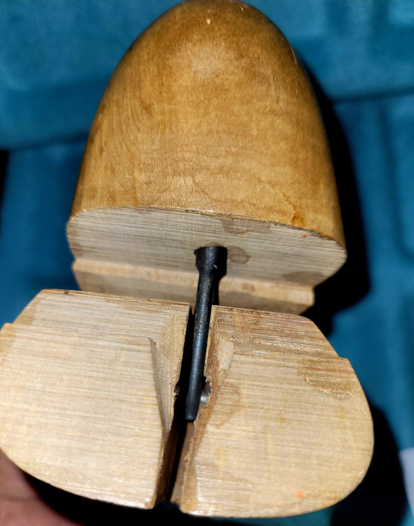 Vintage 1950's Natural Blonde Wood Shoe Tree Stretcher Form size 7D