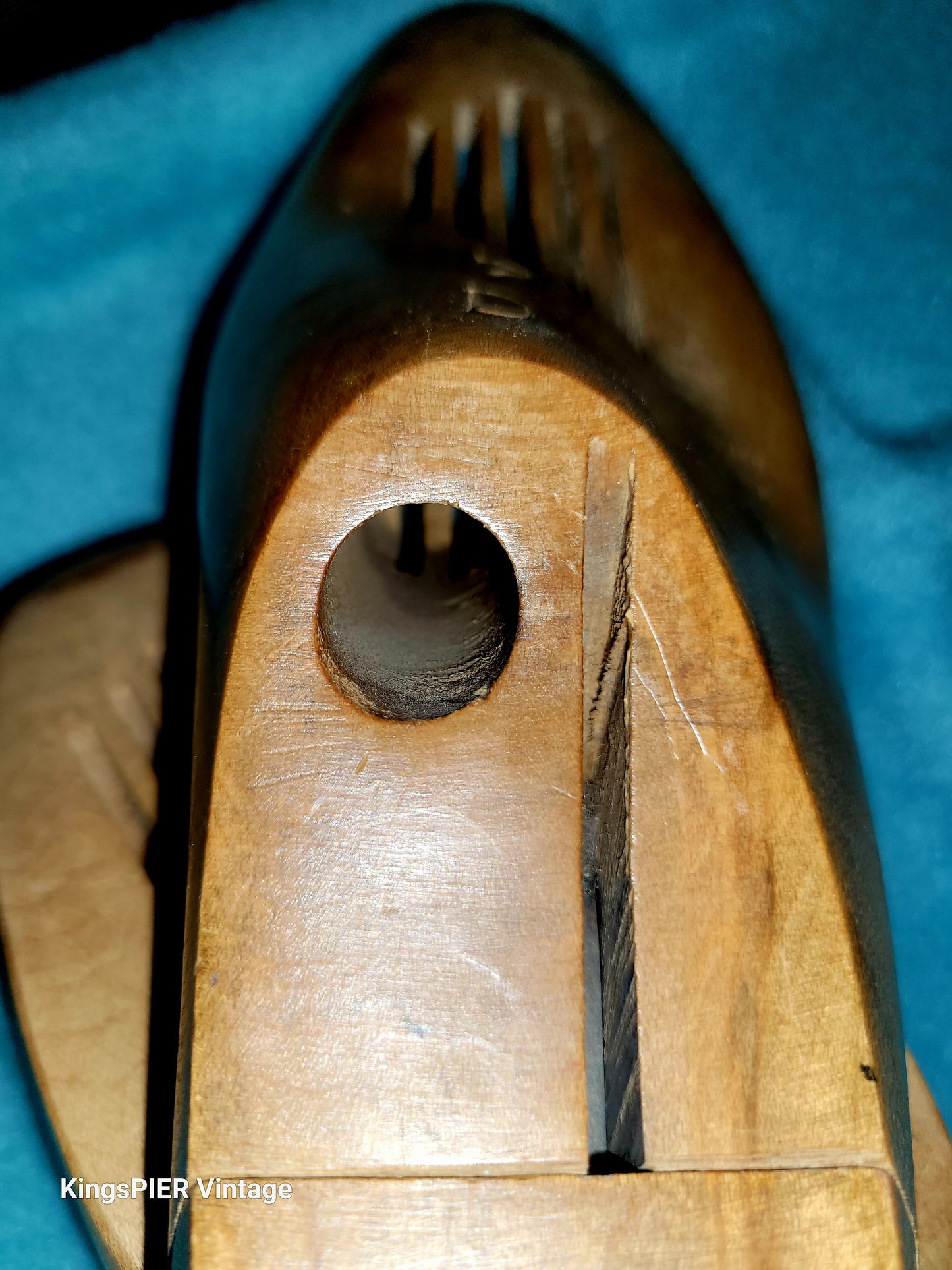 Vintage 1950's Natural Blonde Wood Shoe Tree Stretcher Form size 7D