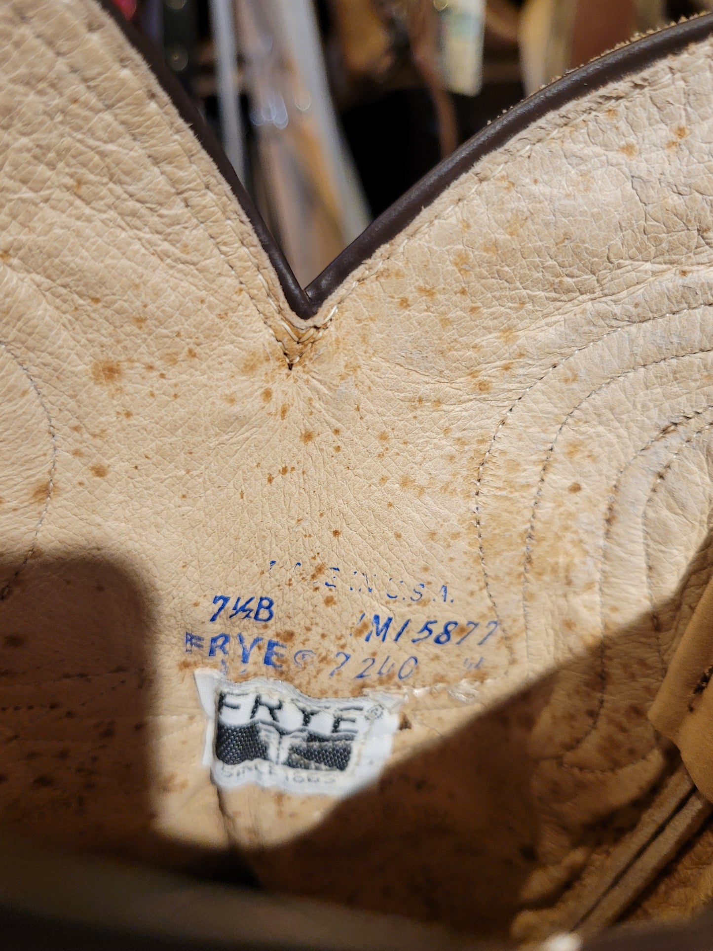 Vintage Frye Red and Cream Cowboy Boots, Made in USA, 7.5W US/ EUR 38 * SOLD