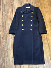Load image into Gallery viewer, Vintage 70s/80s Christian Dior Double Breasted Navy Blue Wool Coat, Union Made in USA, Size 6 SOLD
