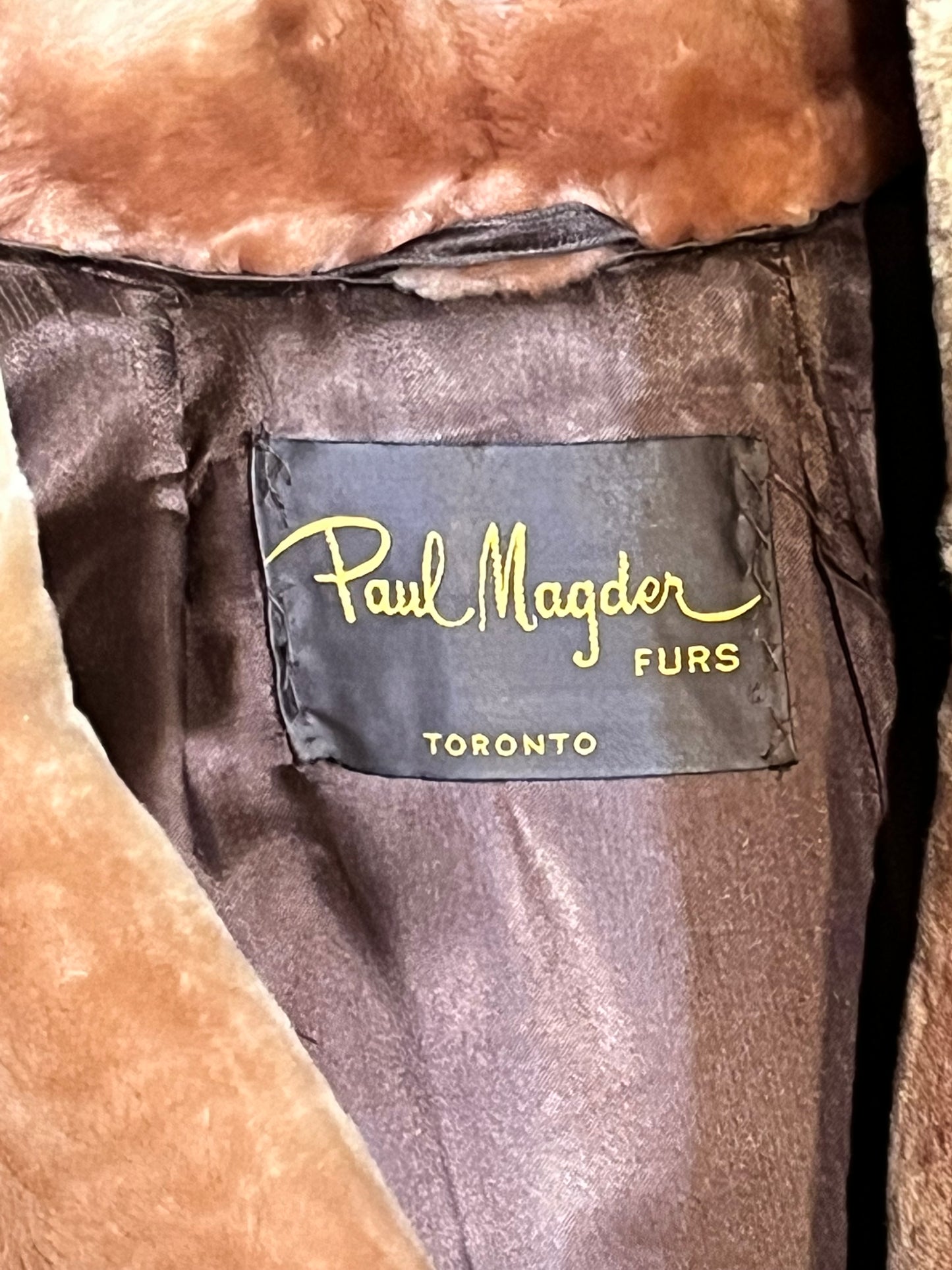 Vintage Paul Magder Light Brown Fur Coat, Made in Canada, Chest 52”