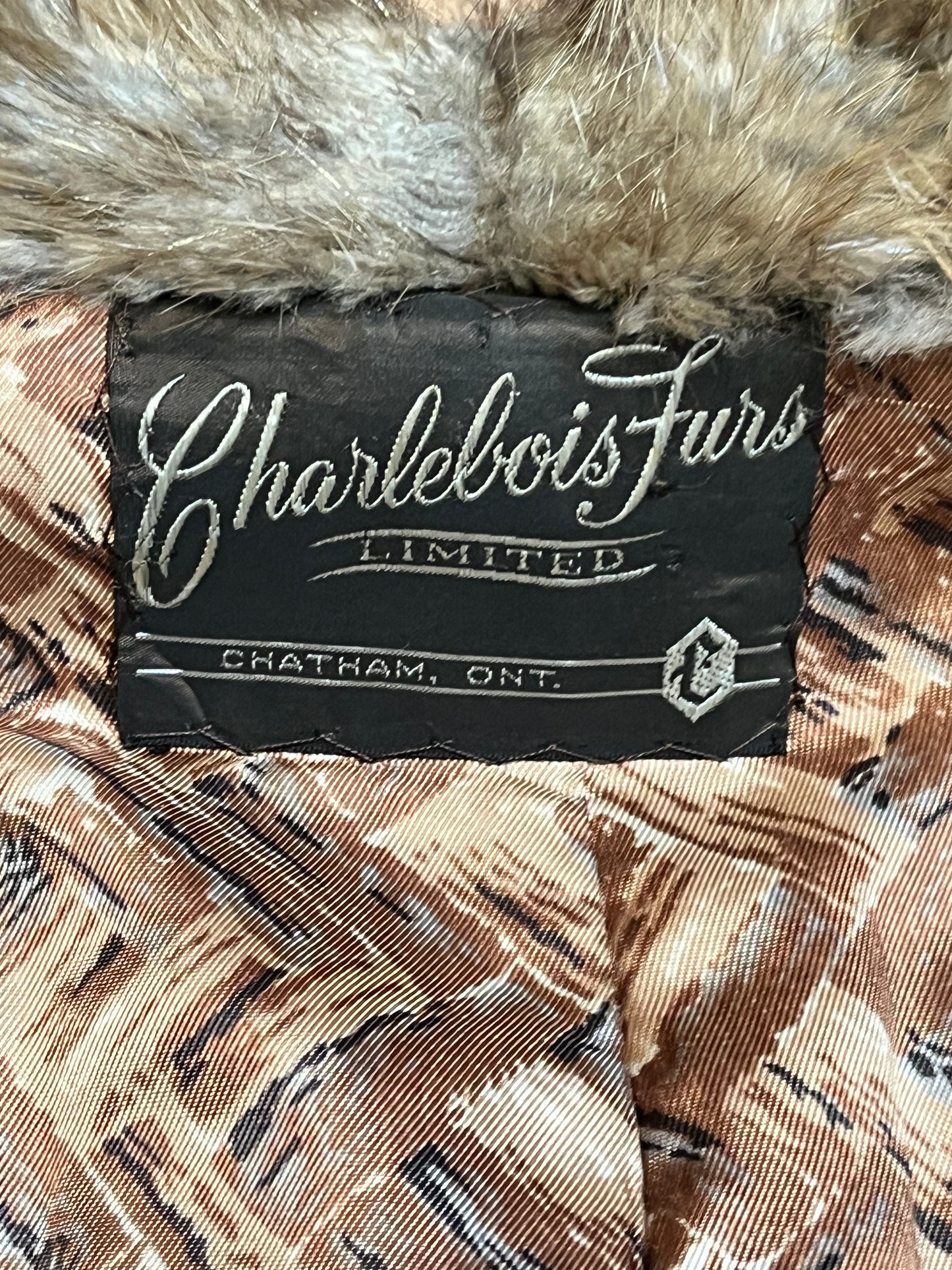 Vintage Charlebois Furs LTD Fur Coat, Made in Canada, Chest 38”