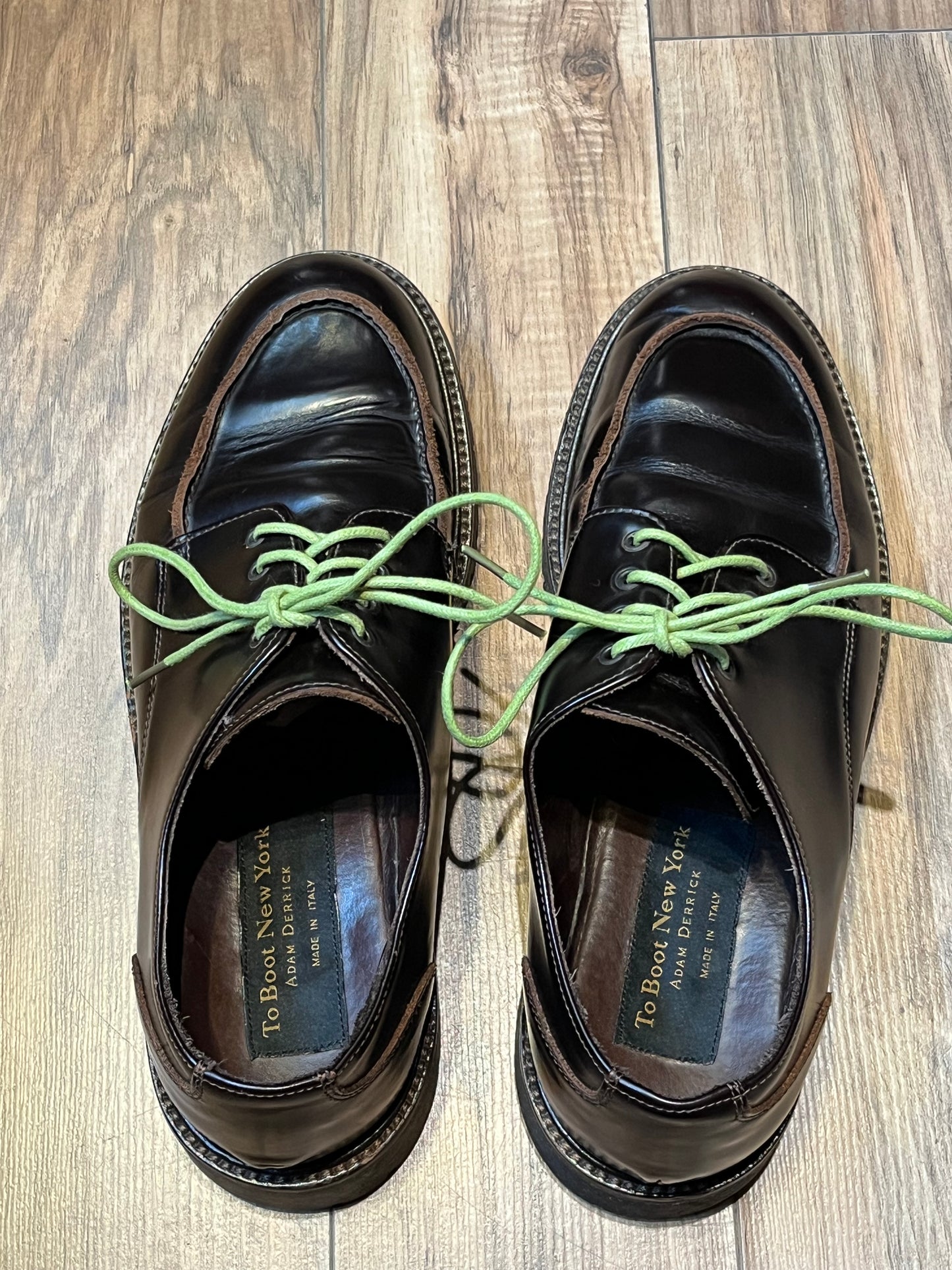 To Boot by Adam Derrick Dark Brown Derby Shoe, Made in Italy Size US Mens 9.5, EUR 42.5 SOLD