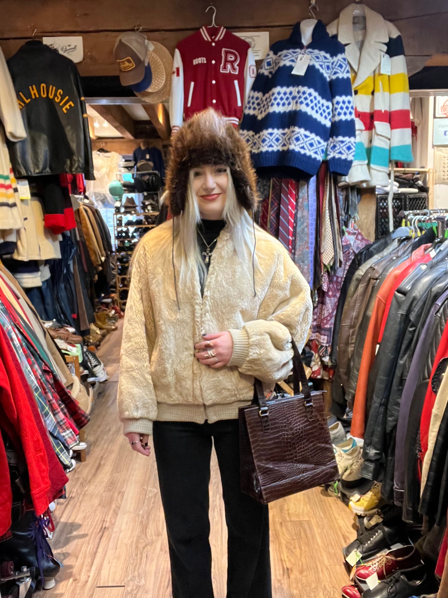Very Rare Vintage Christian Dior Beige Shorn Beaver Shearling Jacket