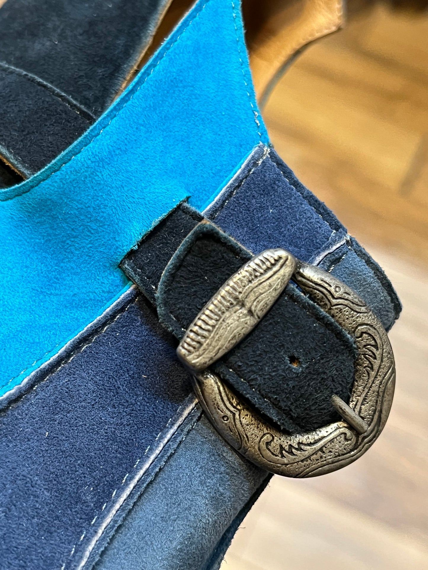 John Fluevog Summer of Love Amor Blue Clog, Made in Peru, Size US Womens 7.5 SOLD