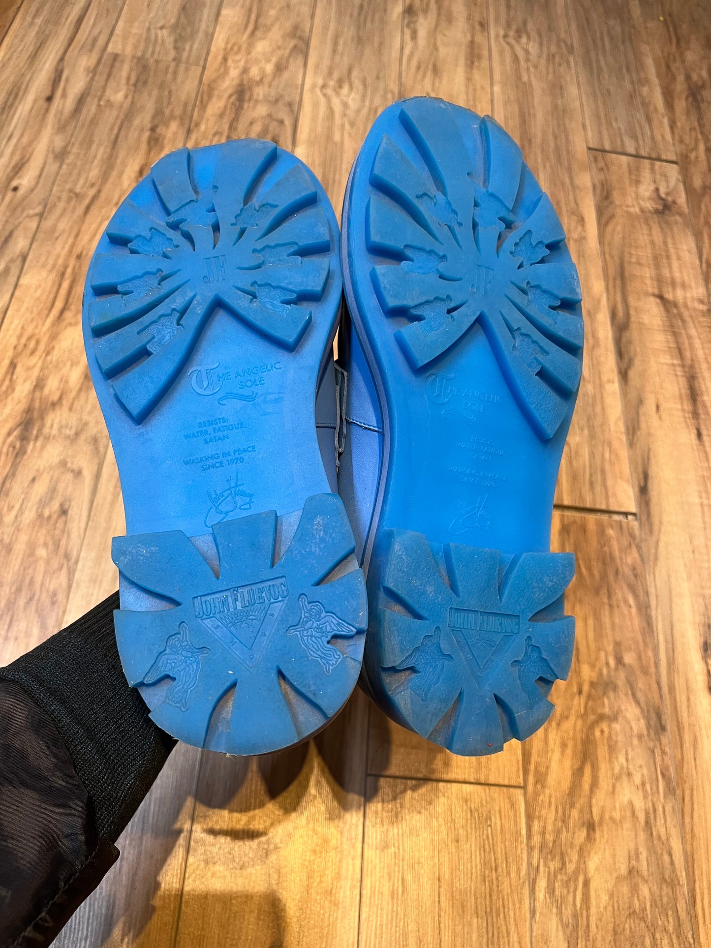 John Fluevog 7th Heaven Lindy Blue Loafers, Made in Portugal, Size US Mens 9, EUR 42