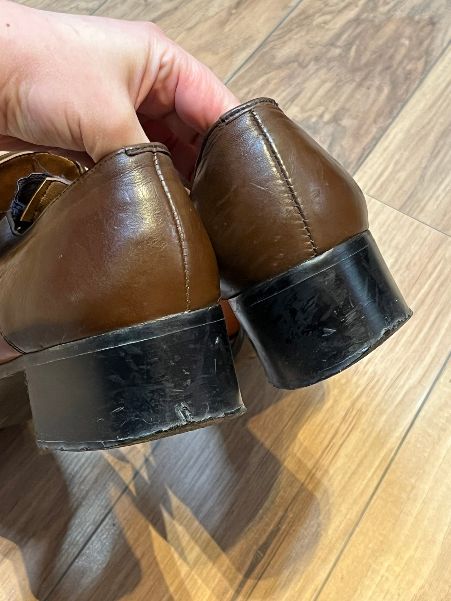 Vintage 1970 Jean Claude Leather Platform Shoe, Size US Mens 8, EUR 41 SOLD