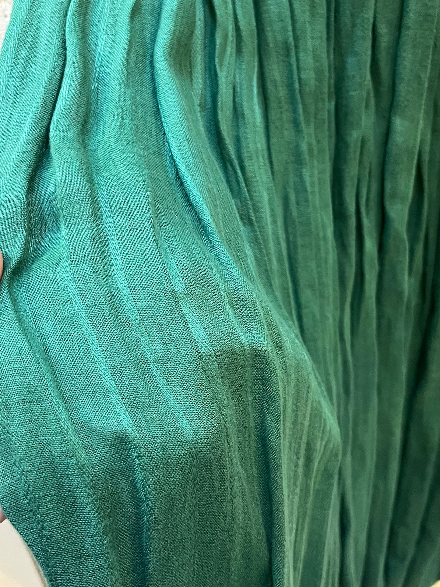 Very Rare Vintage Mothwurf Couture Green Linen 2pc Ensemble, Made in Austria, Size 42