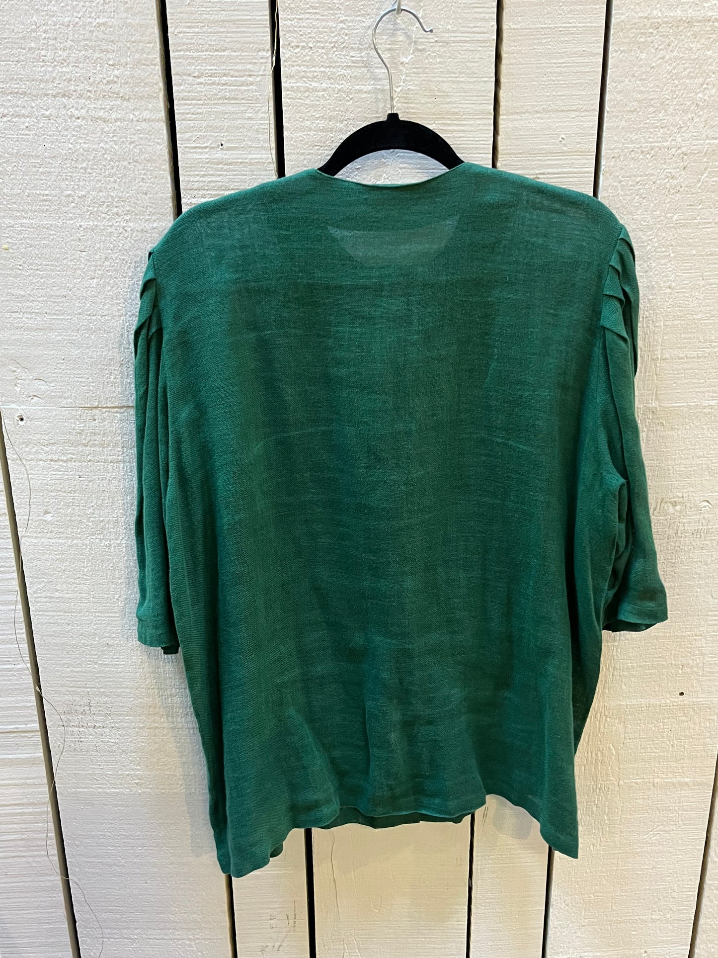Very Rare Vintage Mothwurf Couture Green Linen 2pc Ensemble, Made in Austria, Size 42
