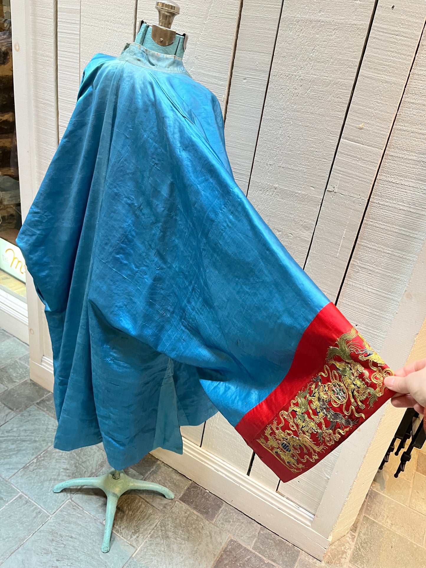 Rare Fine Antique Qing Dynasty Silk Embroidered Robe Kimono