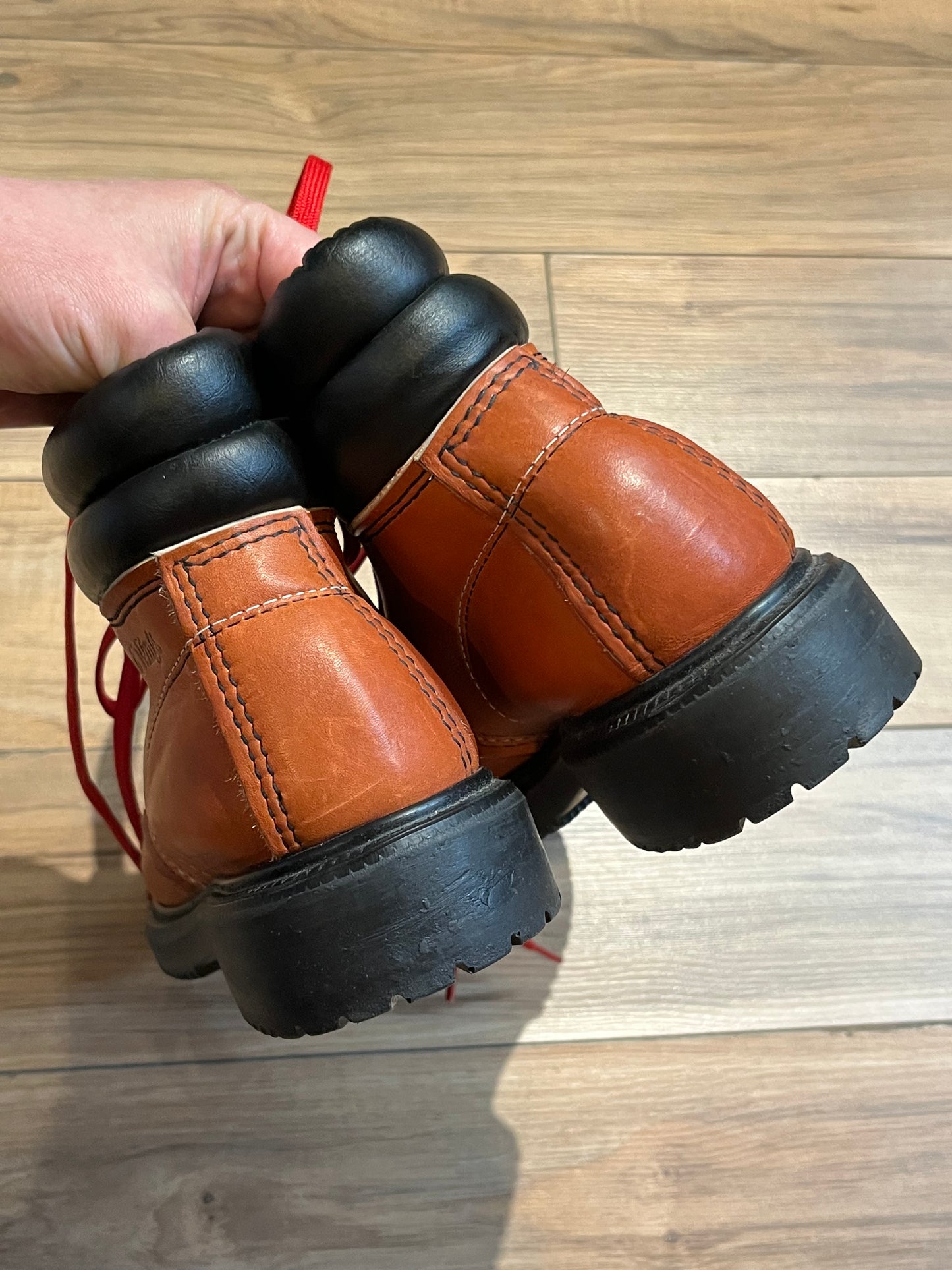 Vintage Red Wing Brown Lace up Work Boots, NWOT, Made in USA, Size US Womens 6B