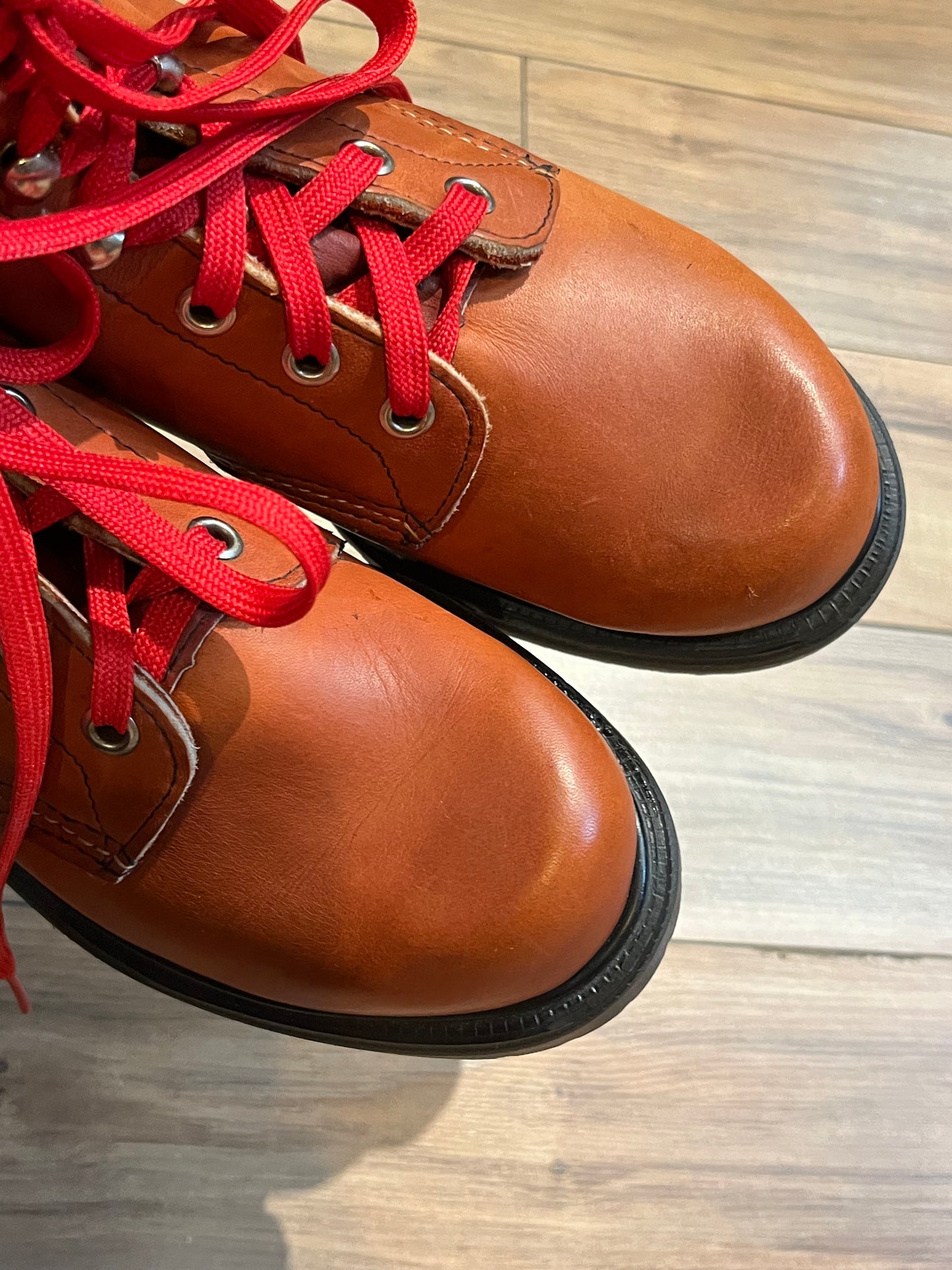 Vintage Red Wing Brown Lace up Work Boots, NWOT, Made in USA, Size US Womens 6B