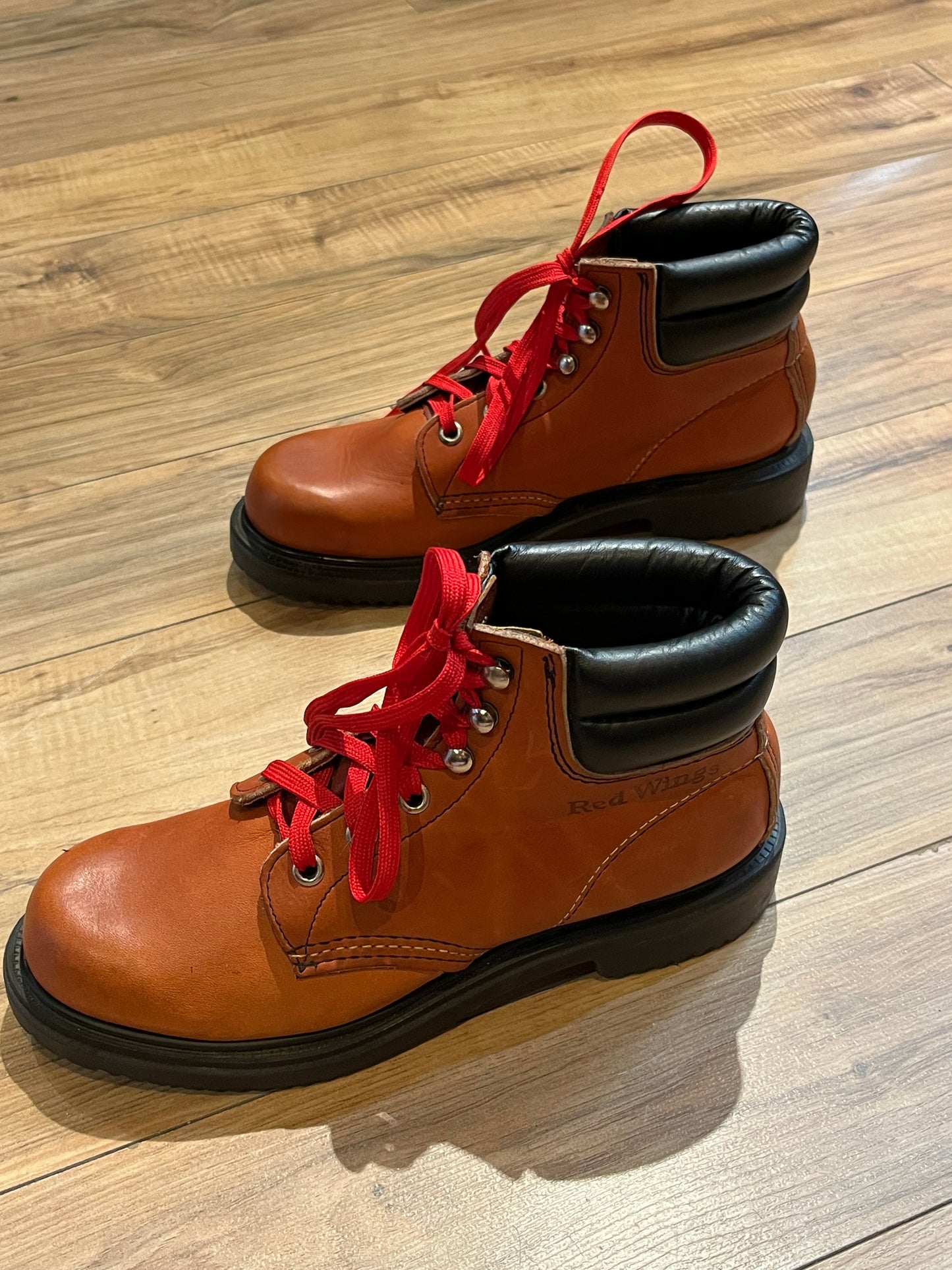 Vintage Red Wing Brown Lace up Work Boots, NWOT, Made in USA, Size US Womens 6B