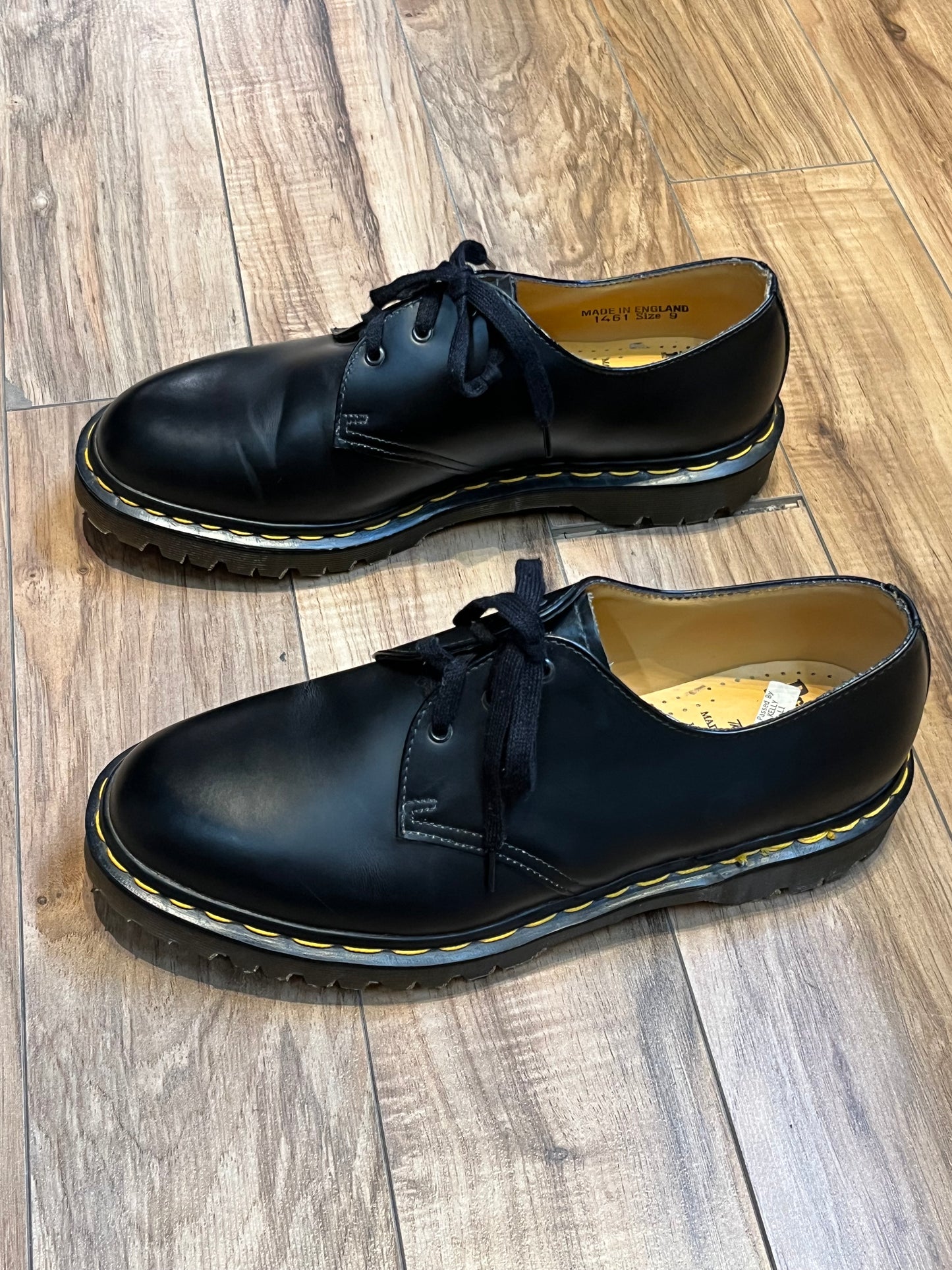 Vintage Doc Martens 1461 Black Oxford, NWOT, Made in England, Size UK 9