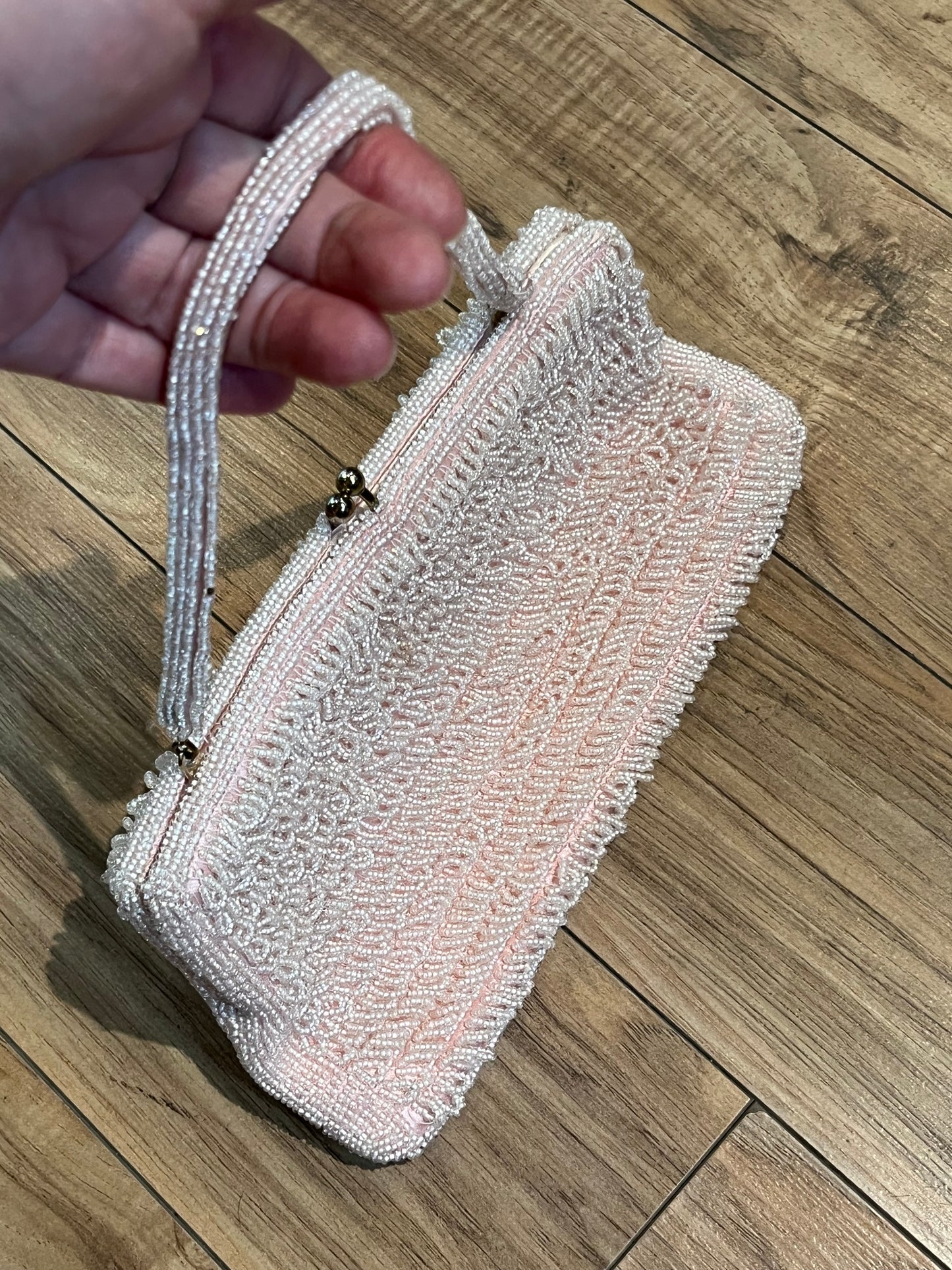 Vintage 60’s Walborg Light Pink Beaded Handbag, Made in Japan * SOLD