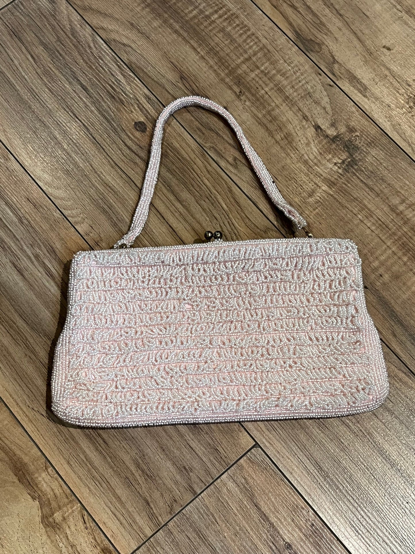 Vintage 60’s Walborg Light Pink Beaded Handbag, Made in Japan * SOLD