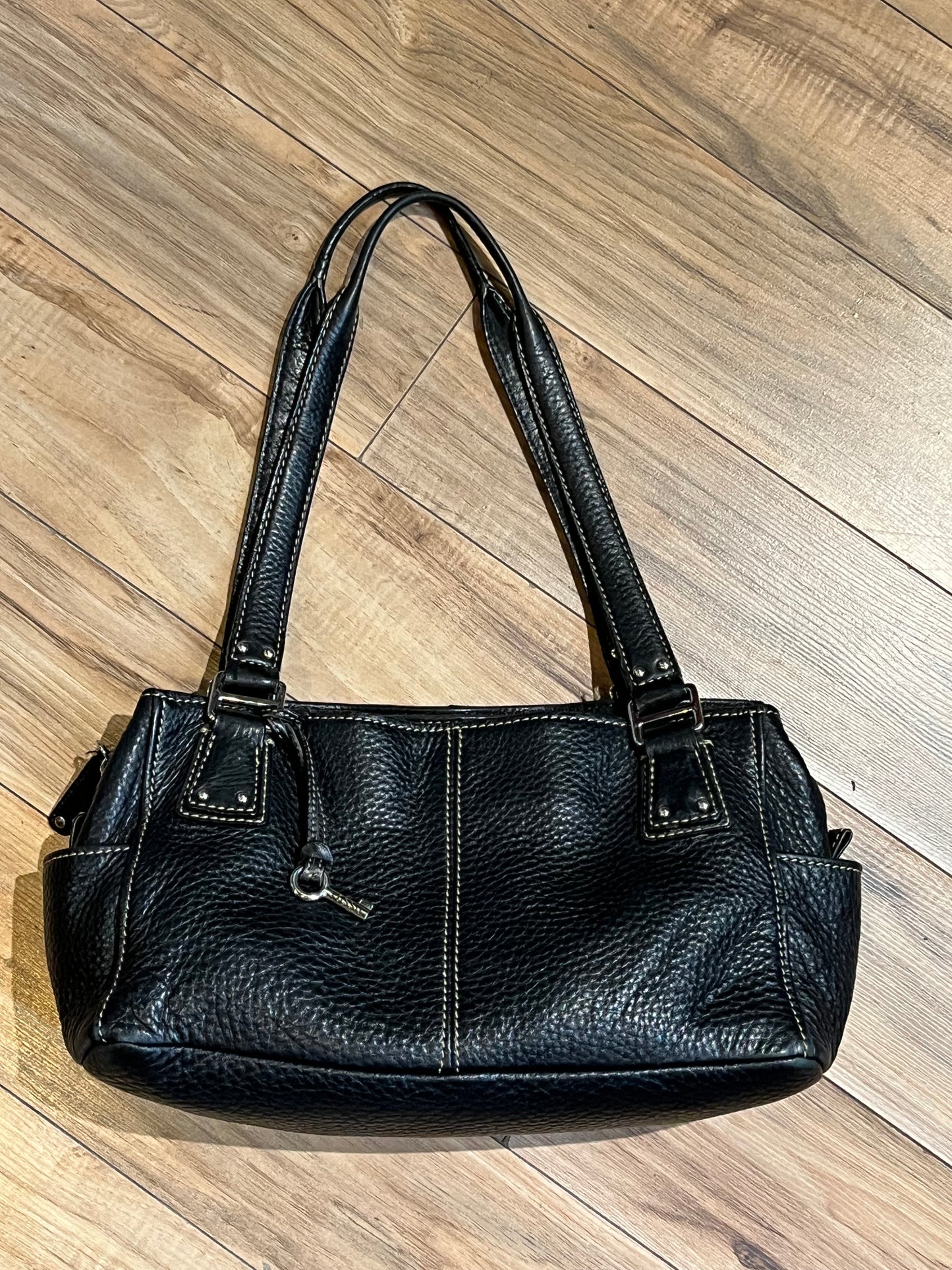 Vintage Fossil Black Leather Handag SOLD