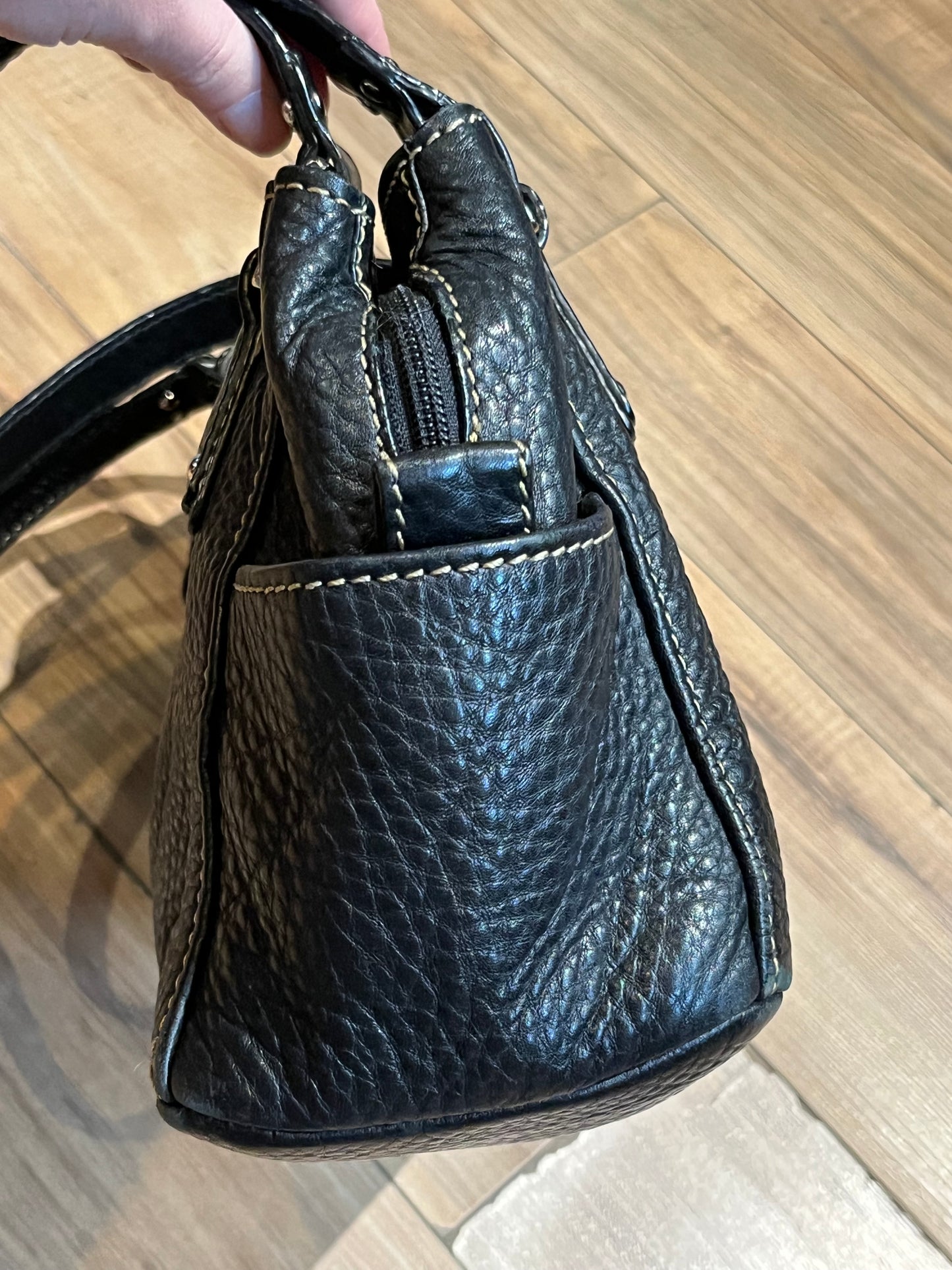 Vintage Fossil Black Leather Handag SOLD
