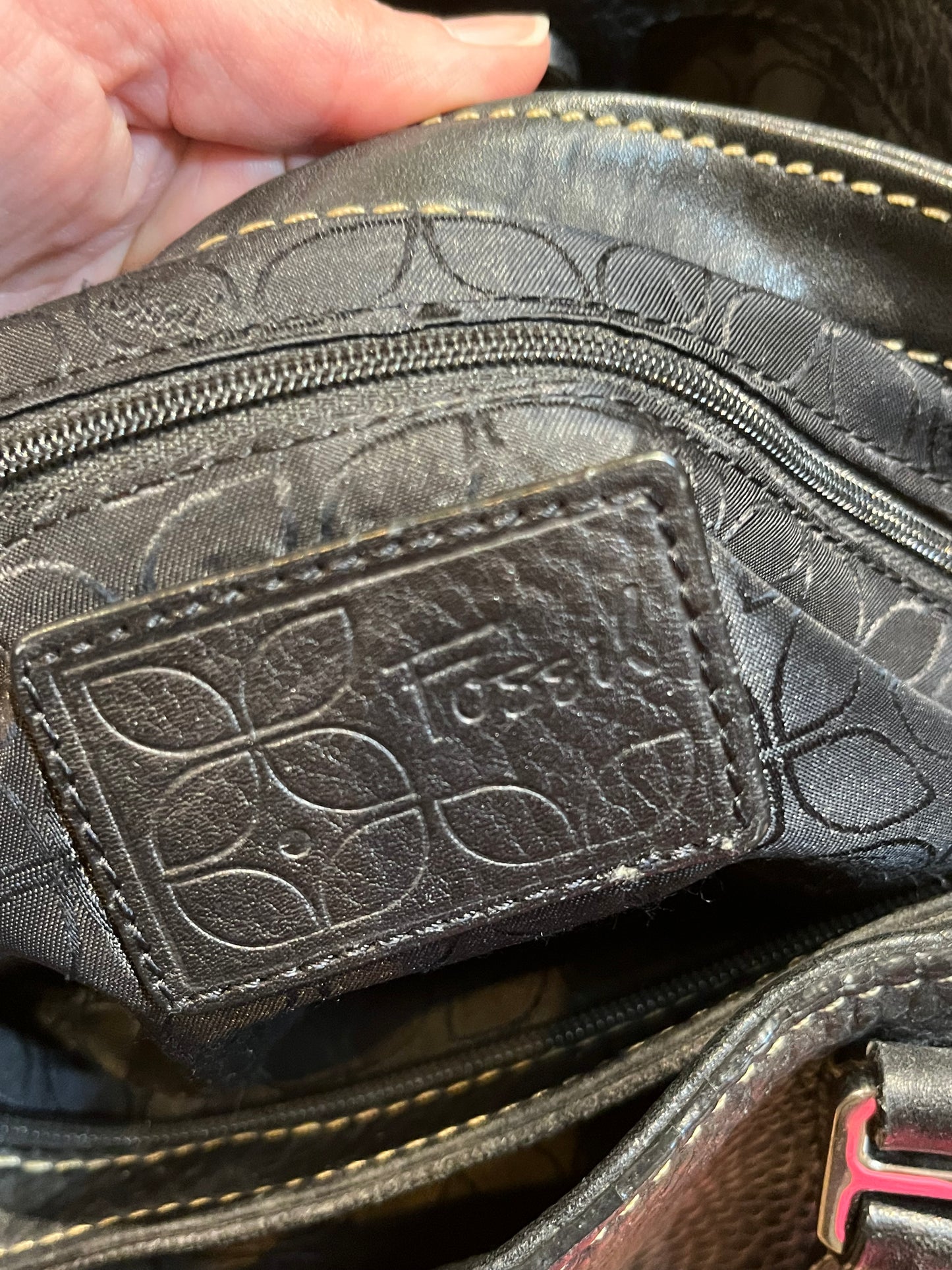 Vintage Fossil Black Leather Handag SOLD