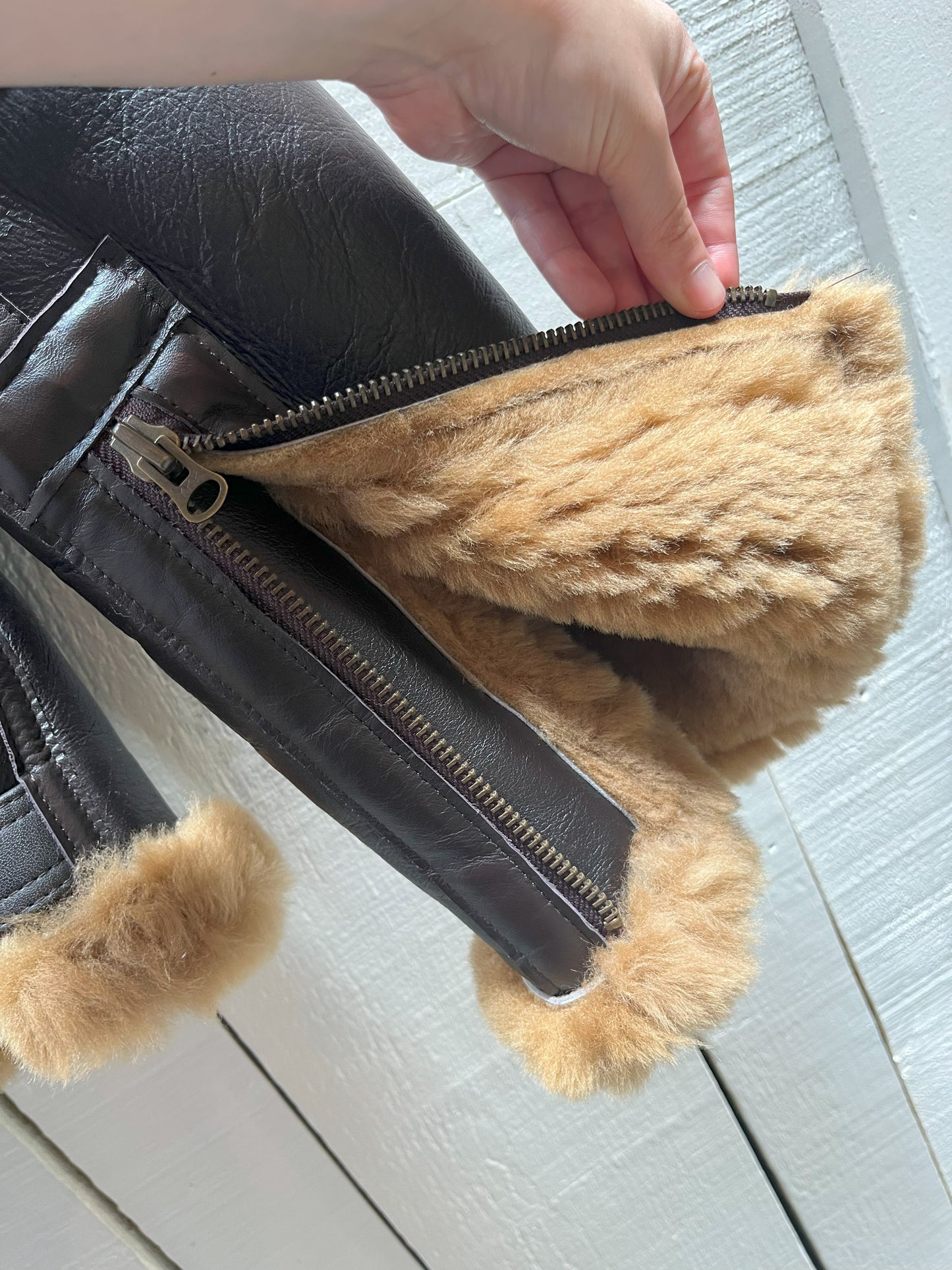 Vintage Greycar RAF Brown Shearling flying Jacket, Made in England, Chest 46” SOLD