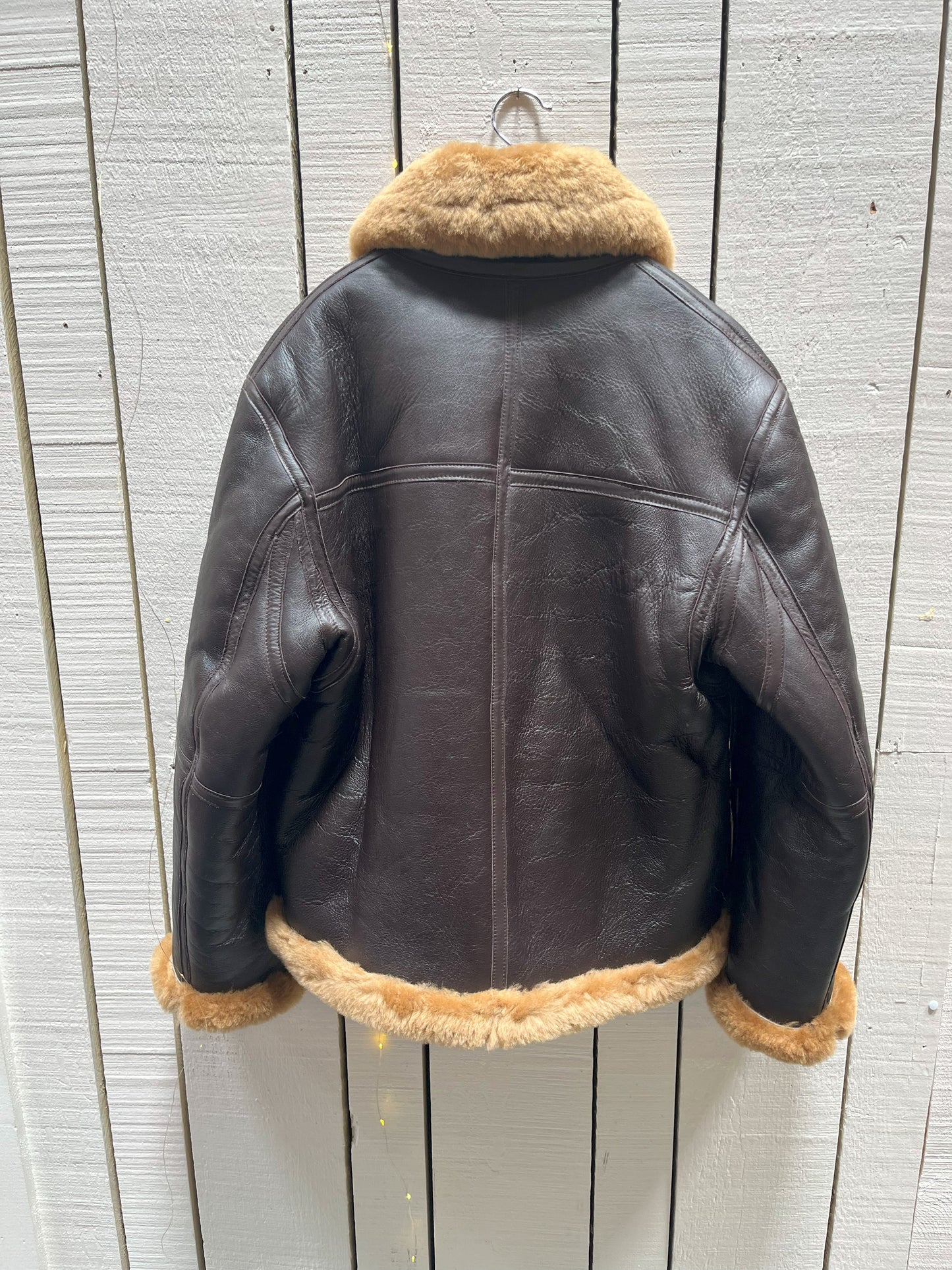 Vintage Greycar RAF Brown Shearling flying Jacket, Made in England, Chest 46” SOLD