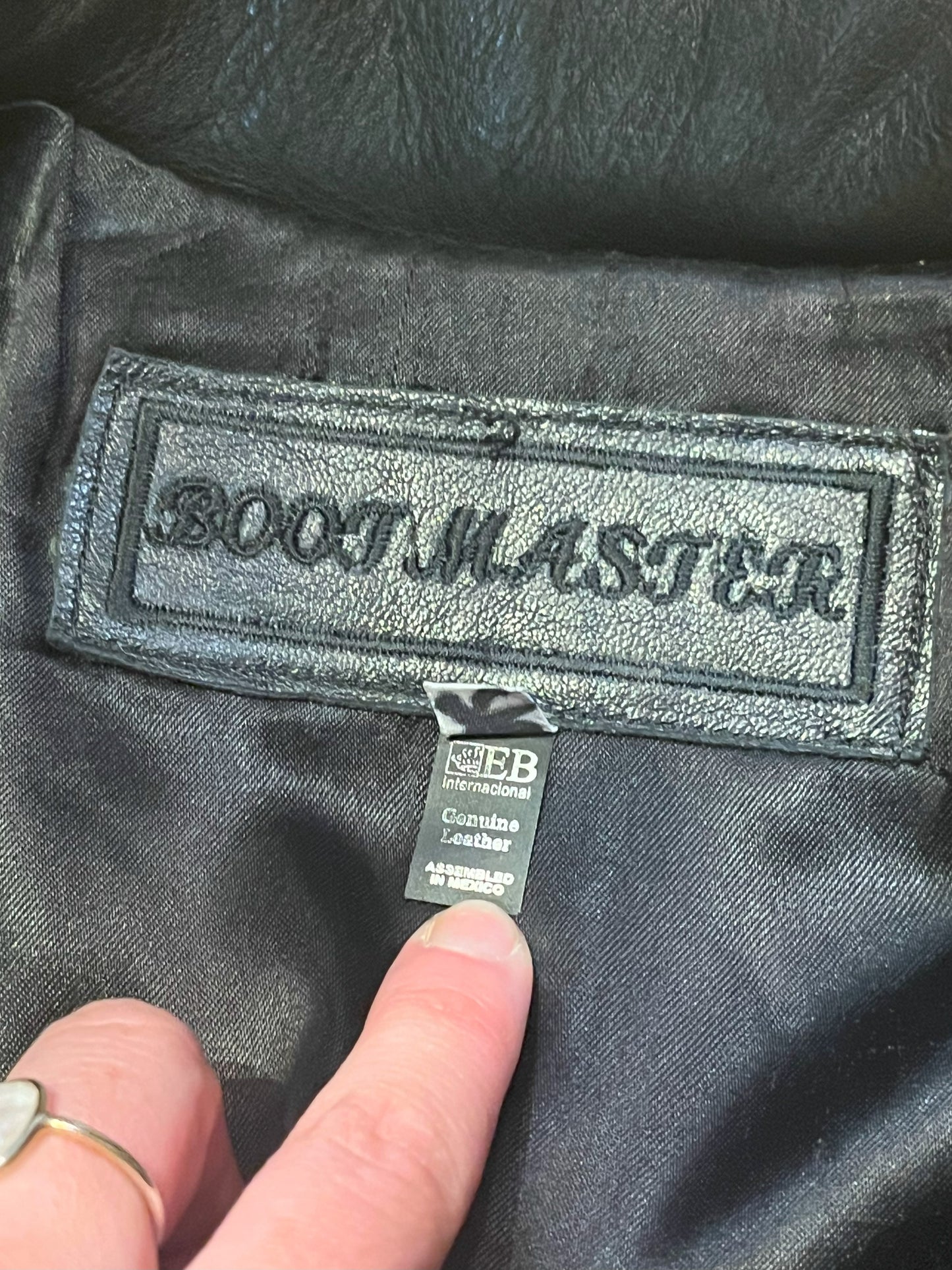Vintage Bootmaster Skull and Gator Black Leather Motorcycle Jacket, Made in Mexico, Size Large SOLD
