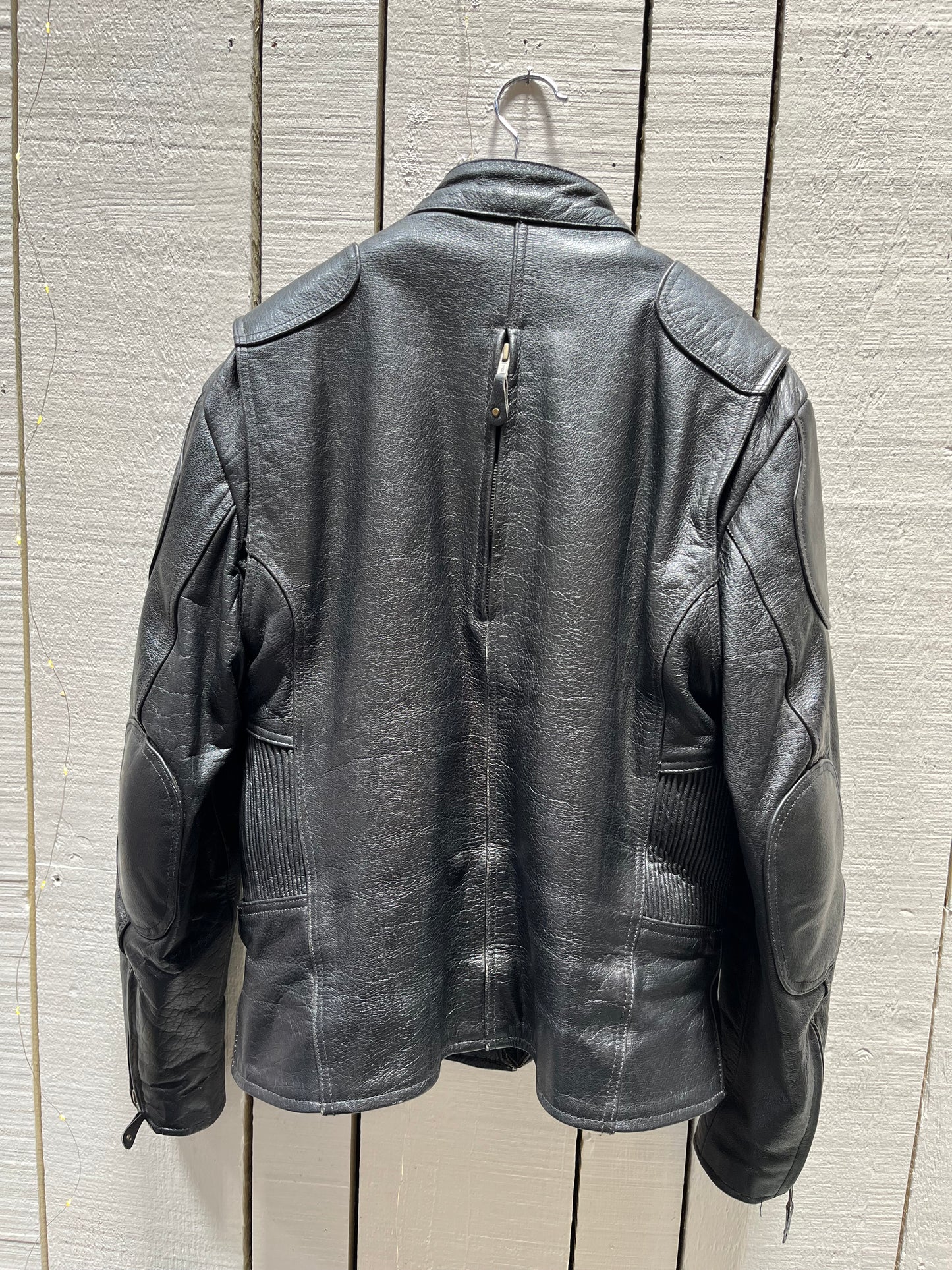 Screamin’ Eagle Black Leather Moto Jacket, Size Large