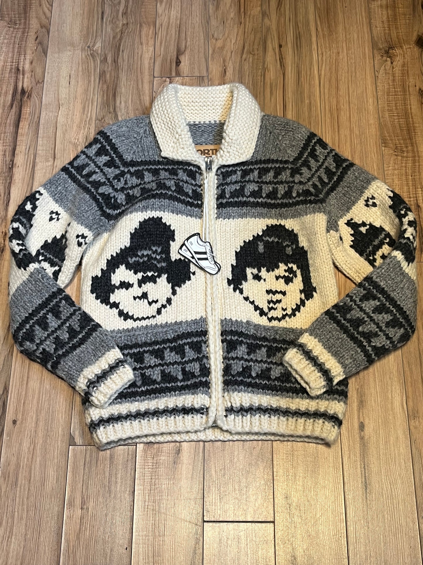 North Star “Bob and Doug Mackenzie’s Great White North” Cowichan Style Zip Cardigan, NWT, Made in Canada, Size Medium