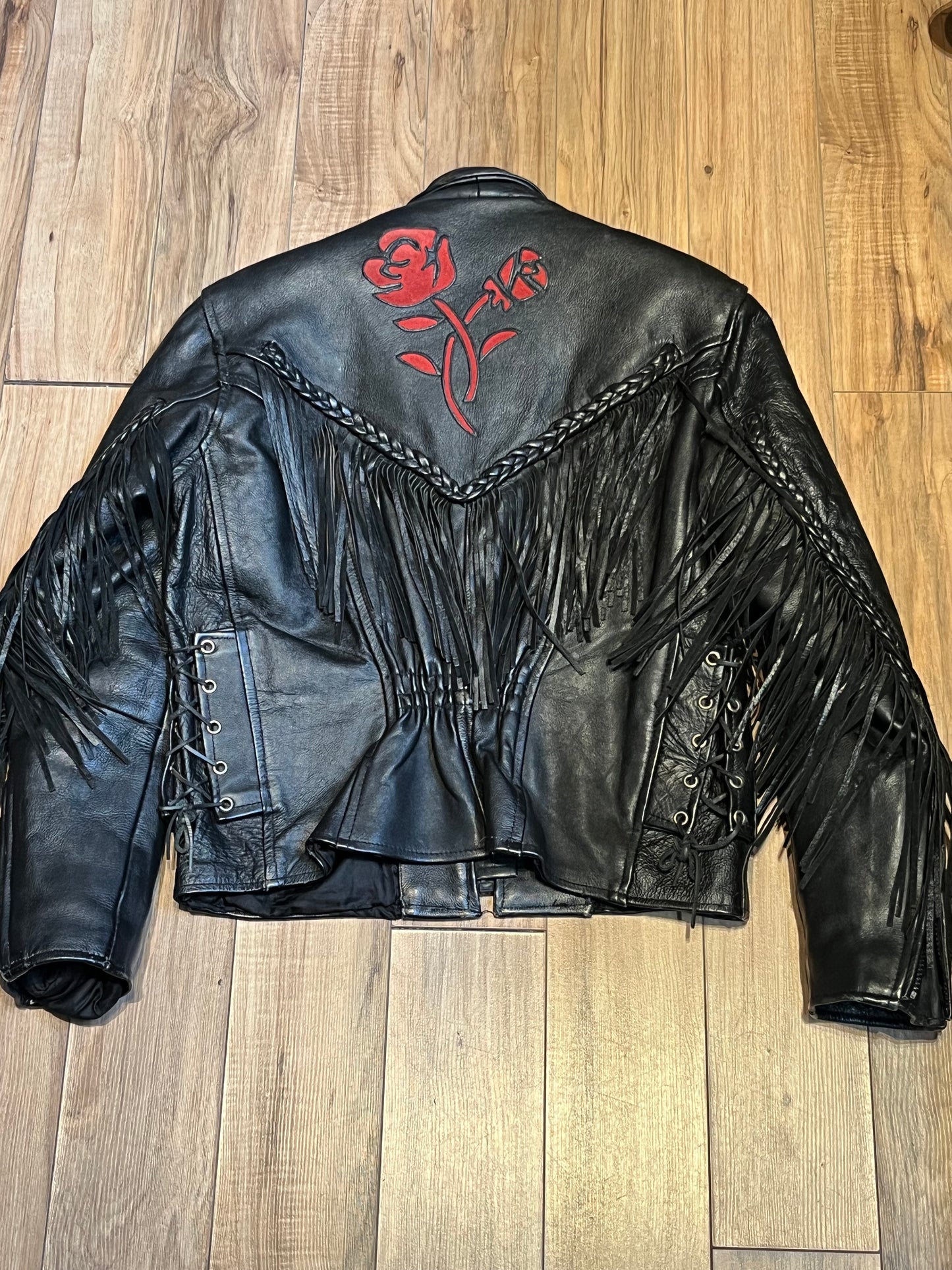 Vintage 80’s Antelope Creek Leather Jacket with Fringe, Chest 38”, SOLD