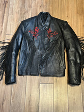 Load image into Gallery viewer, Vintage 80’s Antelope Creek Leather Jacket with Fringe, Chest 38”, SOLD
