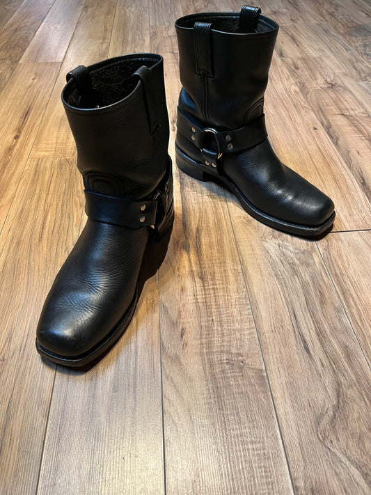 Vintage Black Frye Harness Ankle Boot, Made in USA, Size US Mens 10.5 SOLD