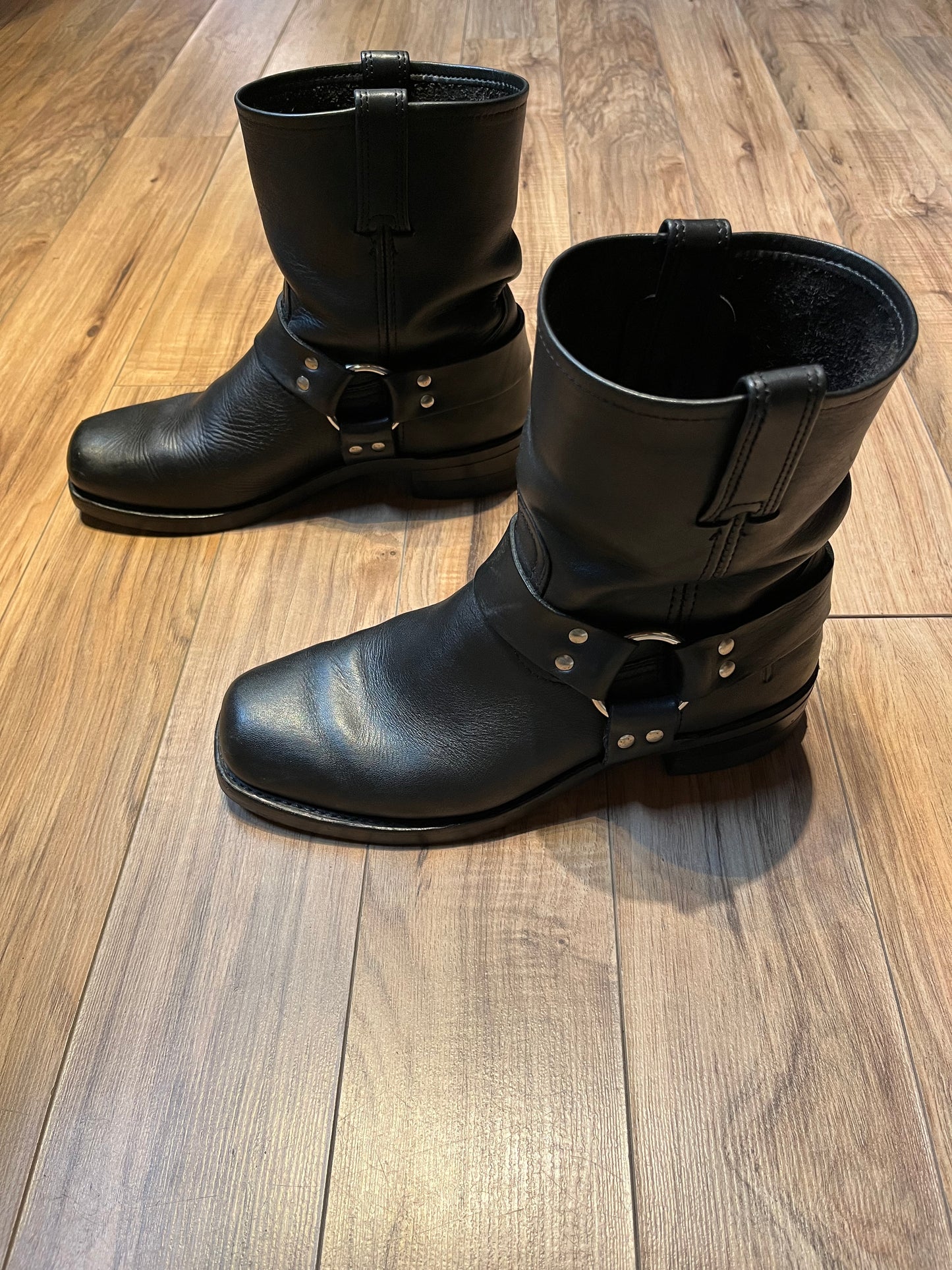 Vintage Black Frye Harness Ankle Boot, Made in USA, Size US Mens 10.5 SOLD