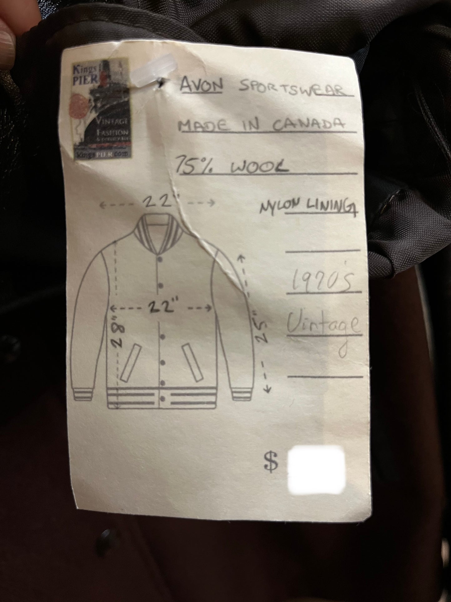 Vintage 70’s Avon Sportswear Brown Varsity Jacket, Made in Canada, Chest 44” SOLD