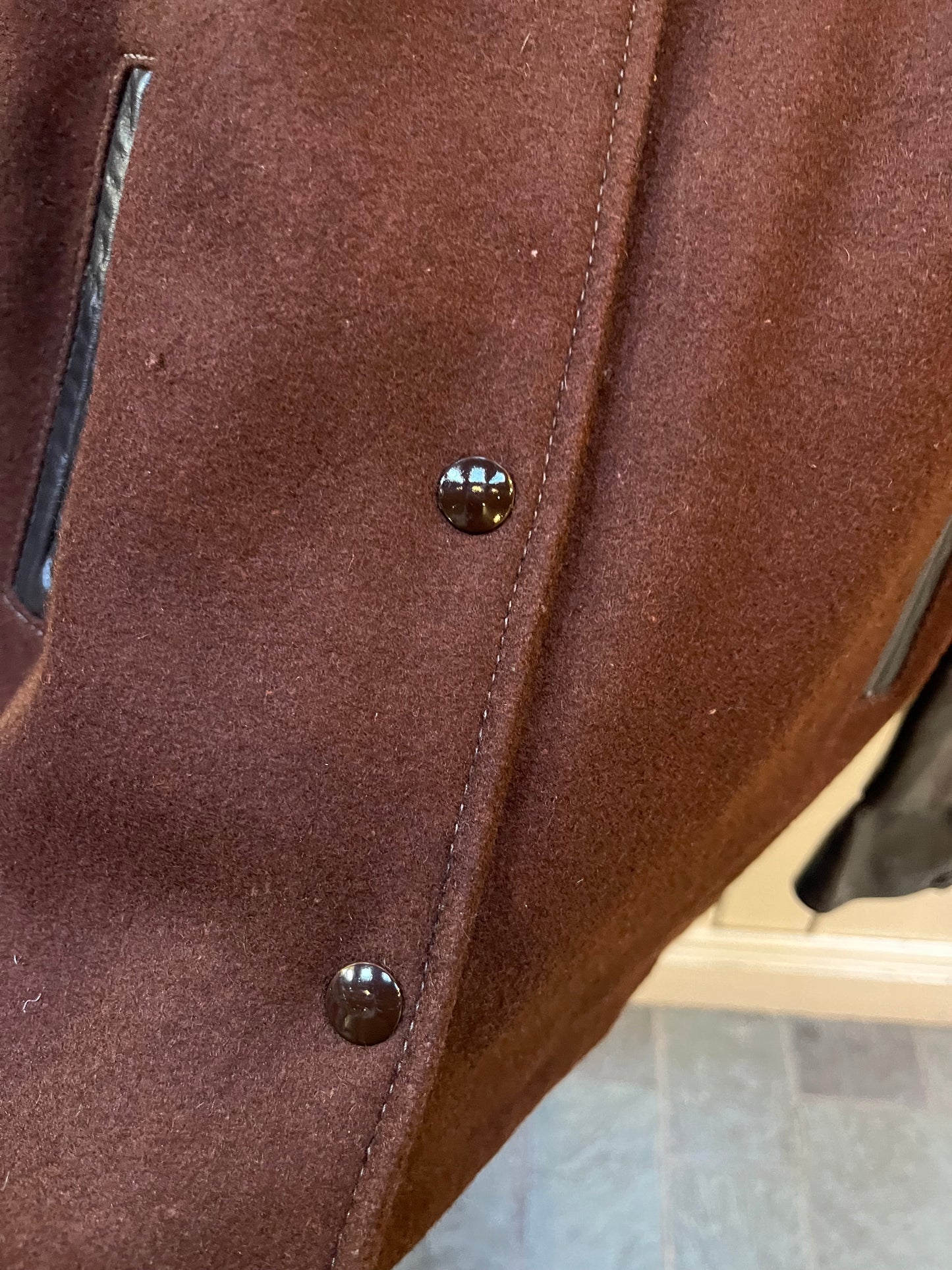 Vintage 70’s Avon Sportswear Brown Varsity Jacket, Made in Canada, Chest 44” SOLD