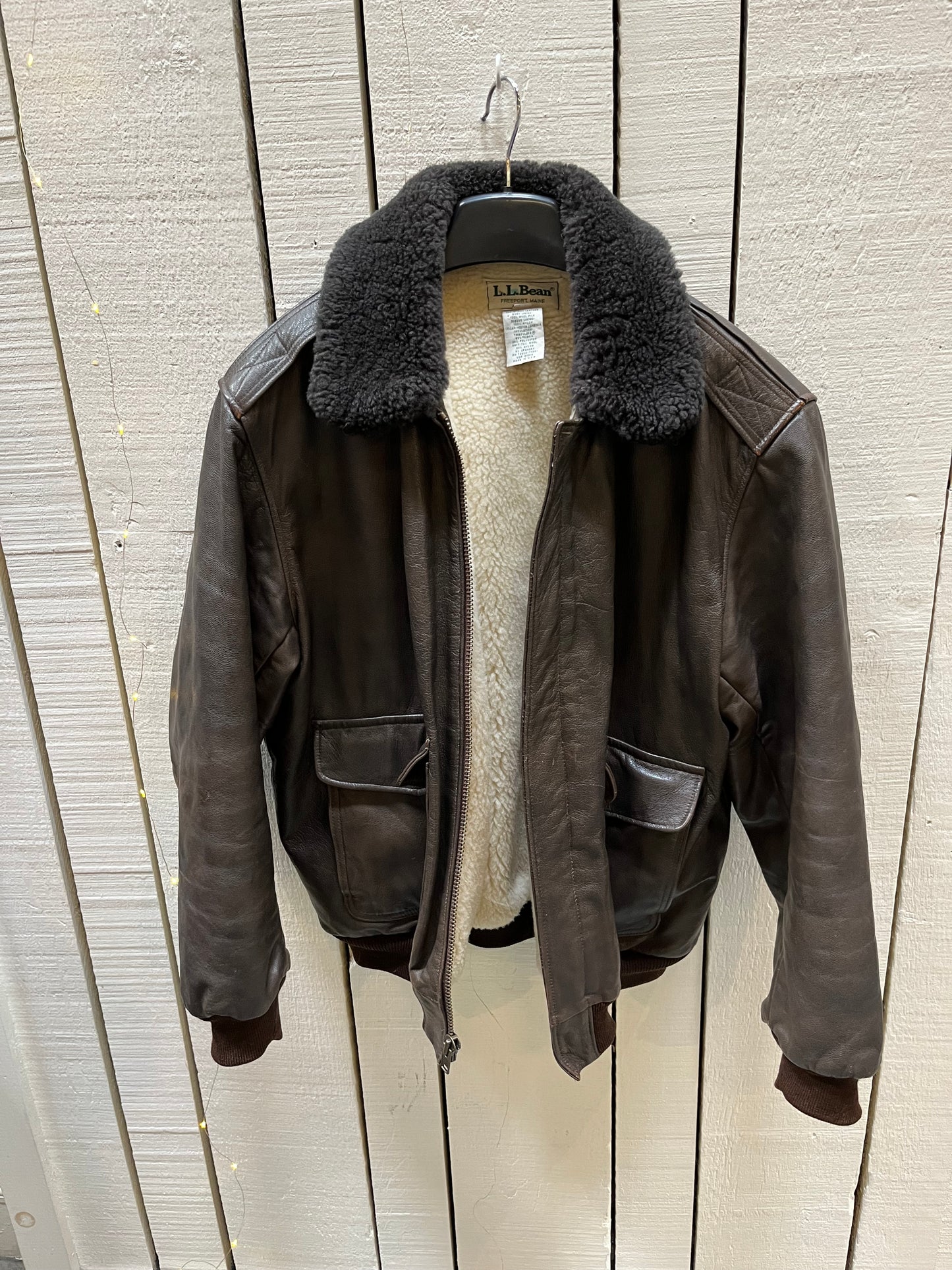 Vintage 80’s Flying Tiger LL Bean Brown Leather Retro Flight Jacket, Made in USA, Size LargeSOLD
