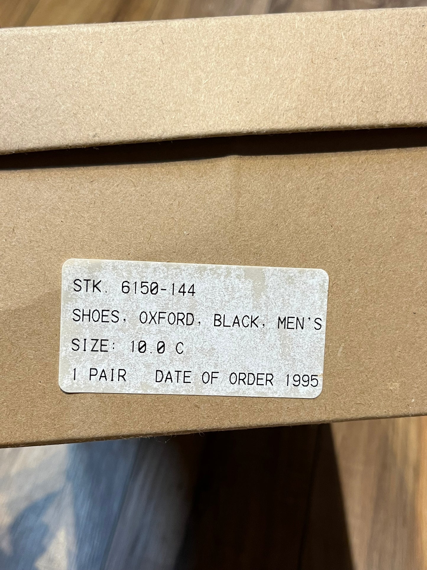 Vintage 1990’s Deadstock Military Issue Black Leather Oxford Shoes, Made in Canada, Size Men’s 10 US