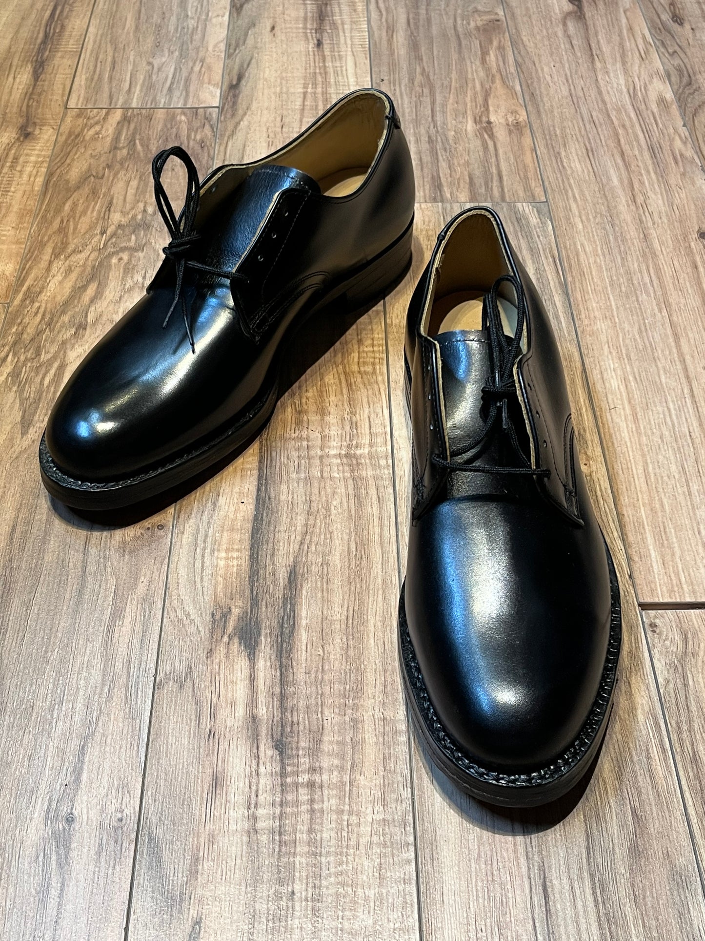 Vintage 1990’s Deadstock Military Issue Black Leather Oxford Shoes, Made in Canada, Size Men’s 10 US