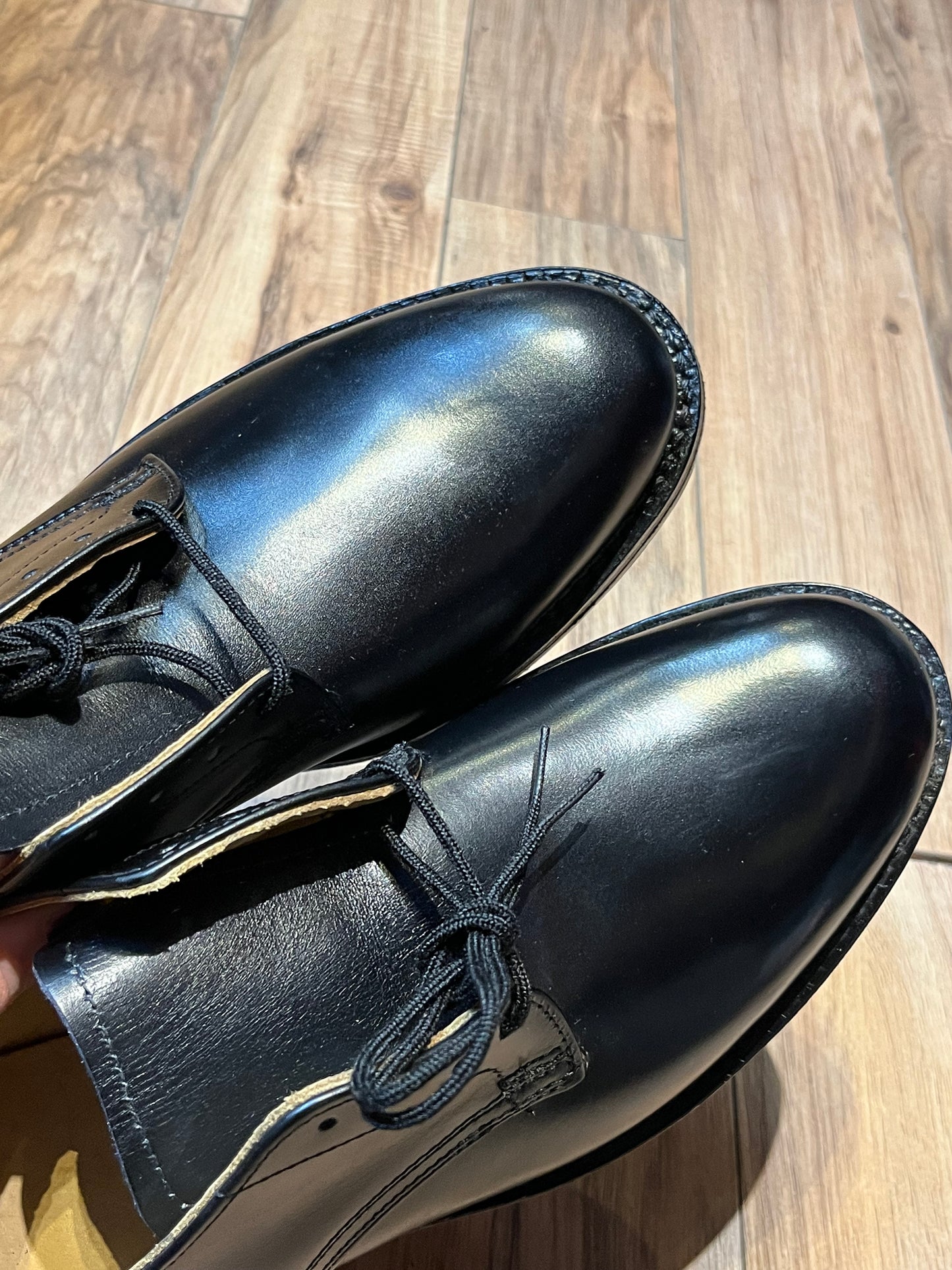 Vintage 1990’s Deadstock Military Issue Black Leather Oxford Shoes, Made in Canada, Size Men’s 10 US