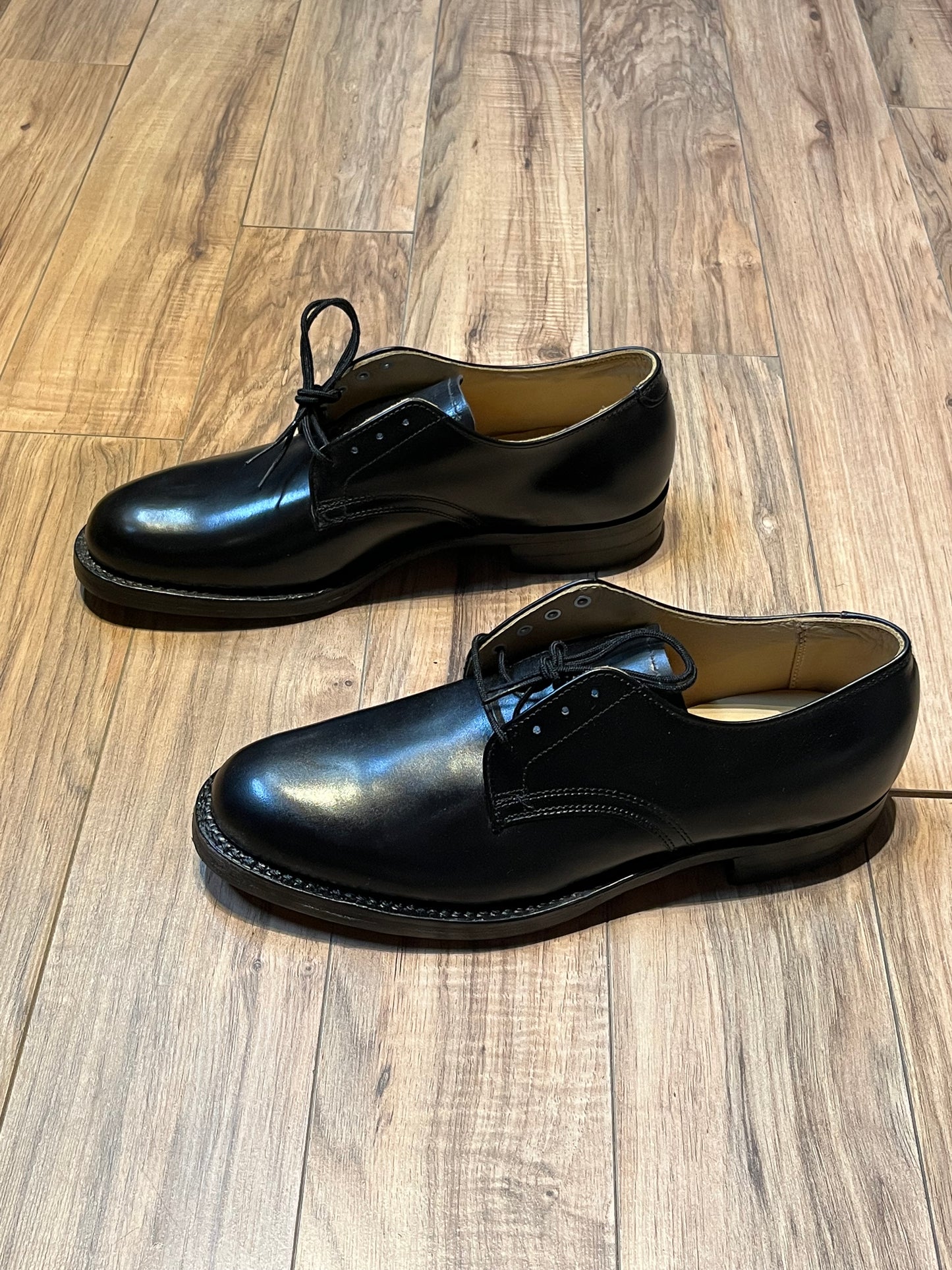 Vintage 1990’s Deadstock Military Issue Black Leather Oxford Shoes, Made in Canada, Size Men’s 10 US