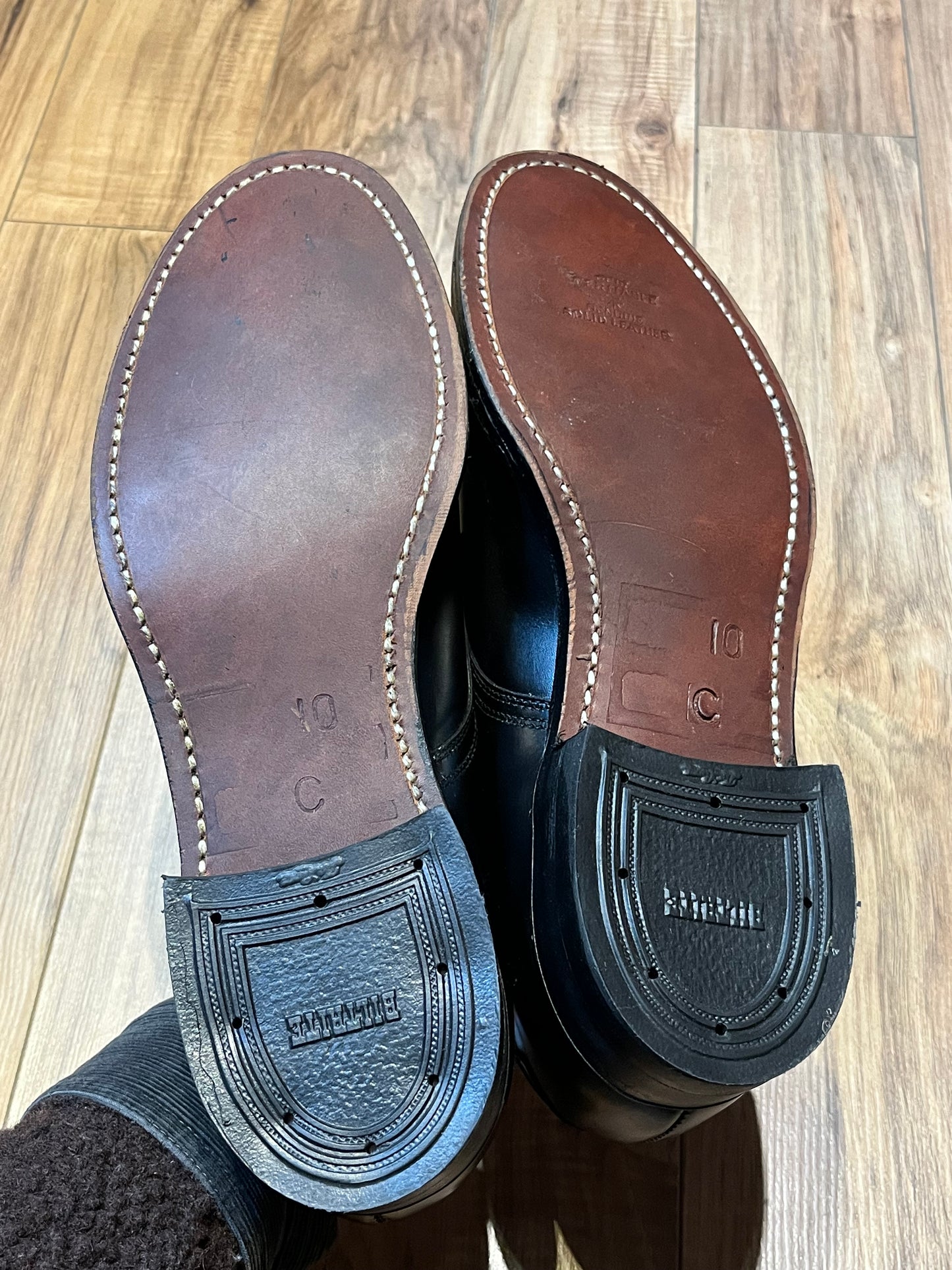 Vintage 1990’s Deadstock Military Issue Black Leather Oxford Shoes, Made in Canada, Size Men’s 10 US