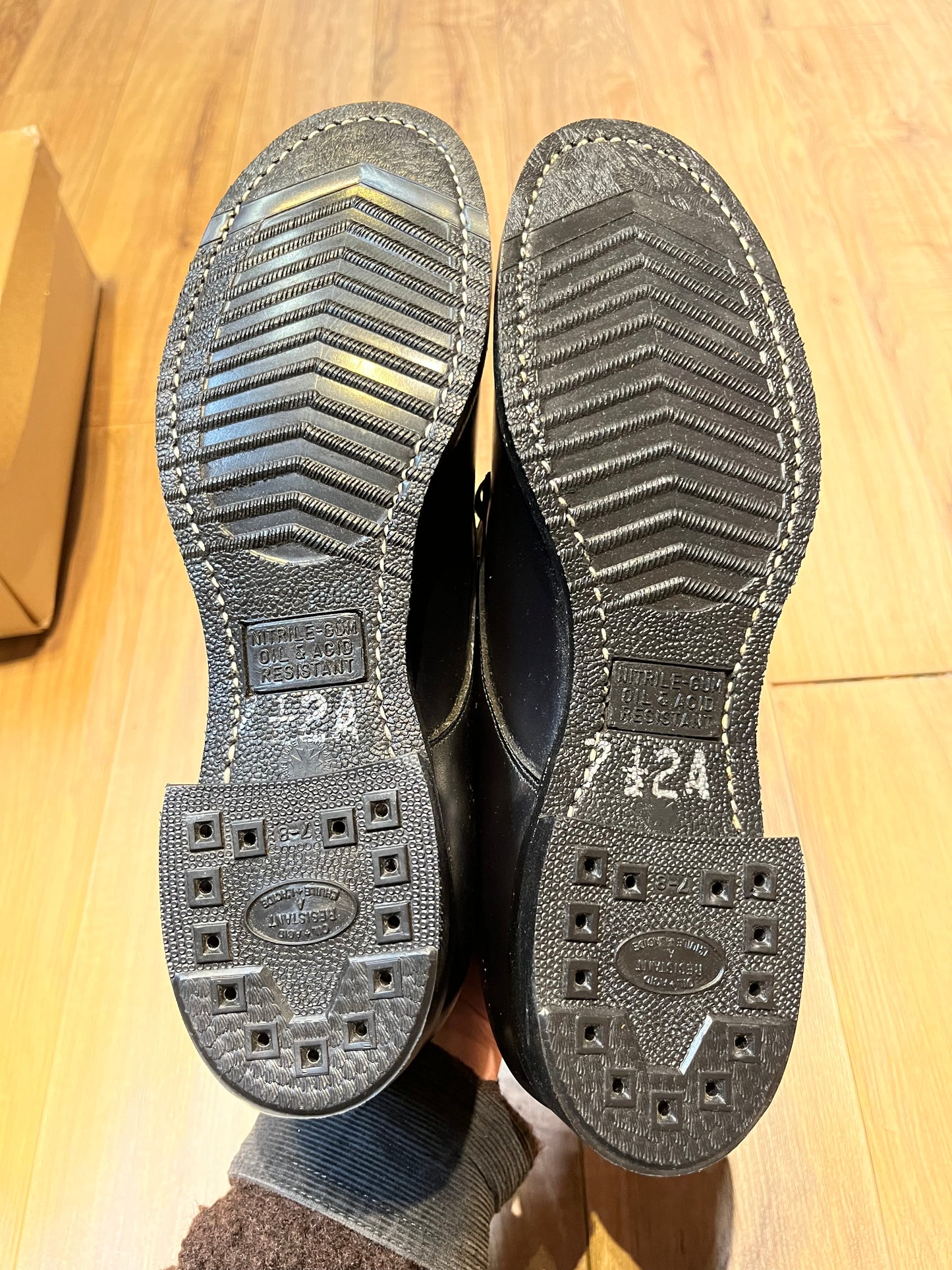 Vintage 1980’s Deadstock RCMP Issue Black Leather Oxford Shoes, Made in Canada, Size Women’s 7.5 AA US