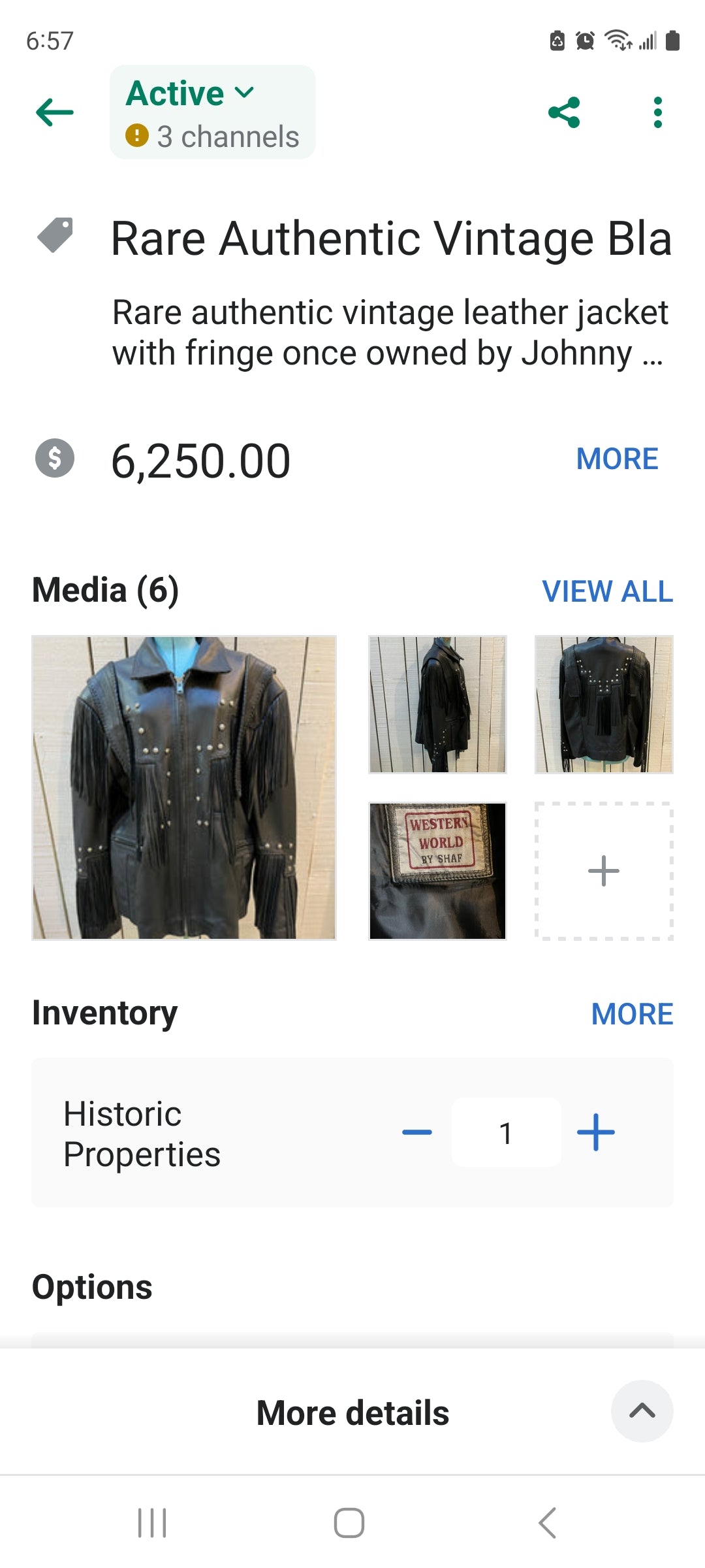 Vintage Leather Fringed Jacket, previously owned by June Carter Cash, Size Medium