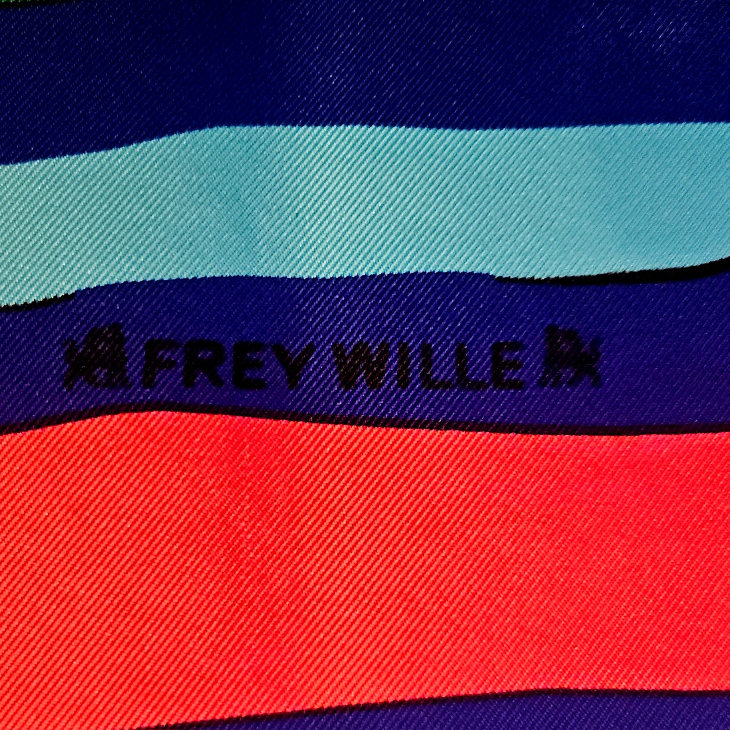 Rare Vintage Luxury Silk Frey Wille : Variation After Hundertwasser - 905 - Red River Streets - consignee proceeds to Souls Harbour