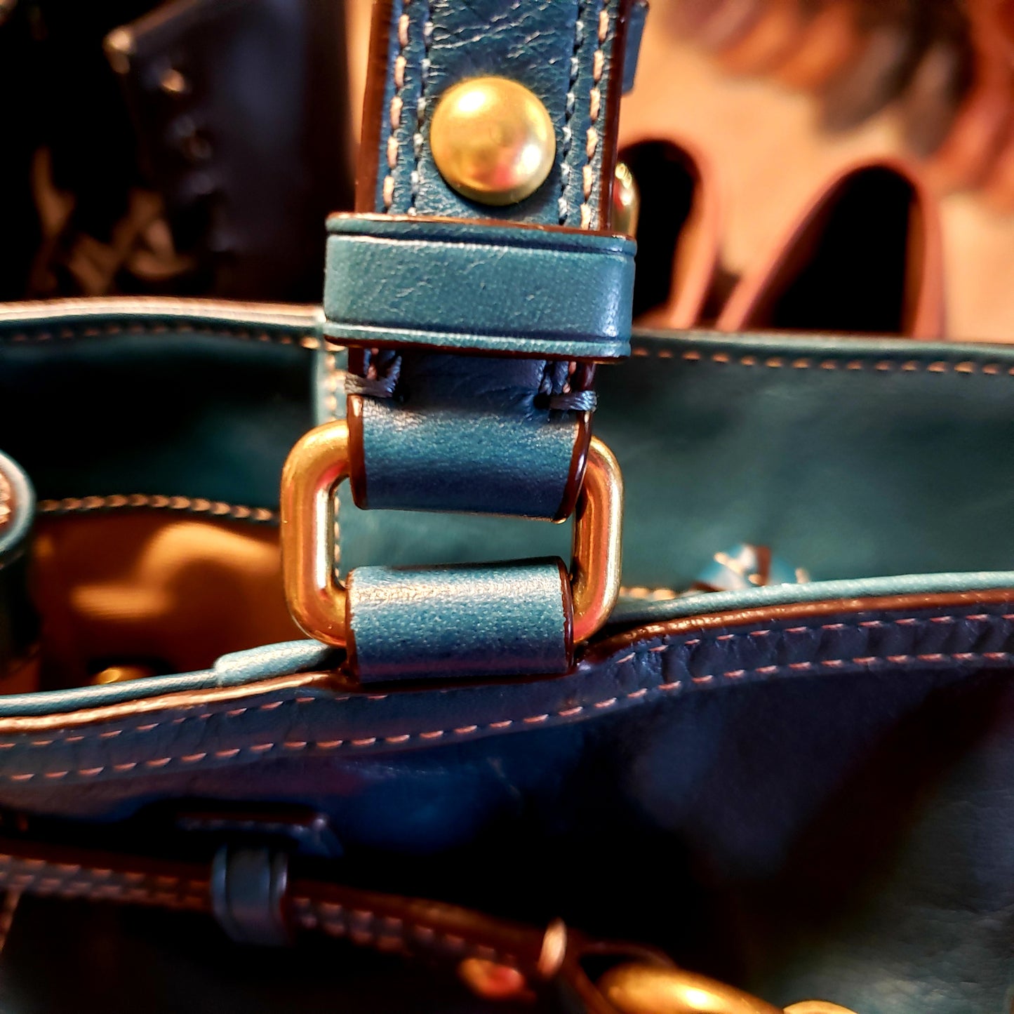 Coach, Handbag, Teal, Turquoise, Leather, Nancy, purse"Nancy" KingsPIER