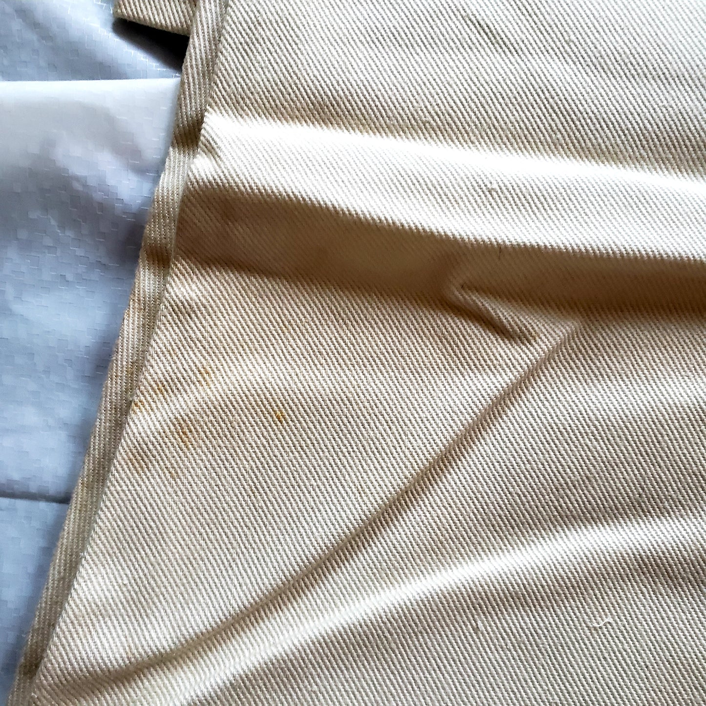 Tee Kay Vintage Deadstock, Made in Canada Bone White Denim Bellbottom Jeans.