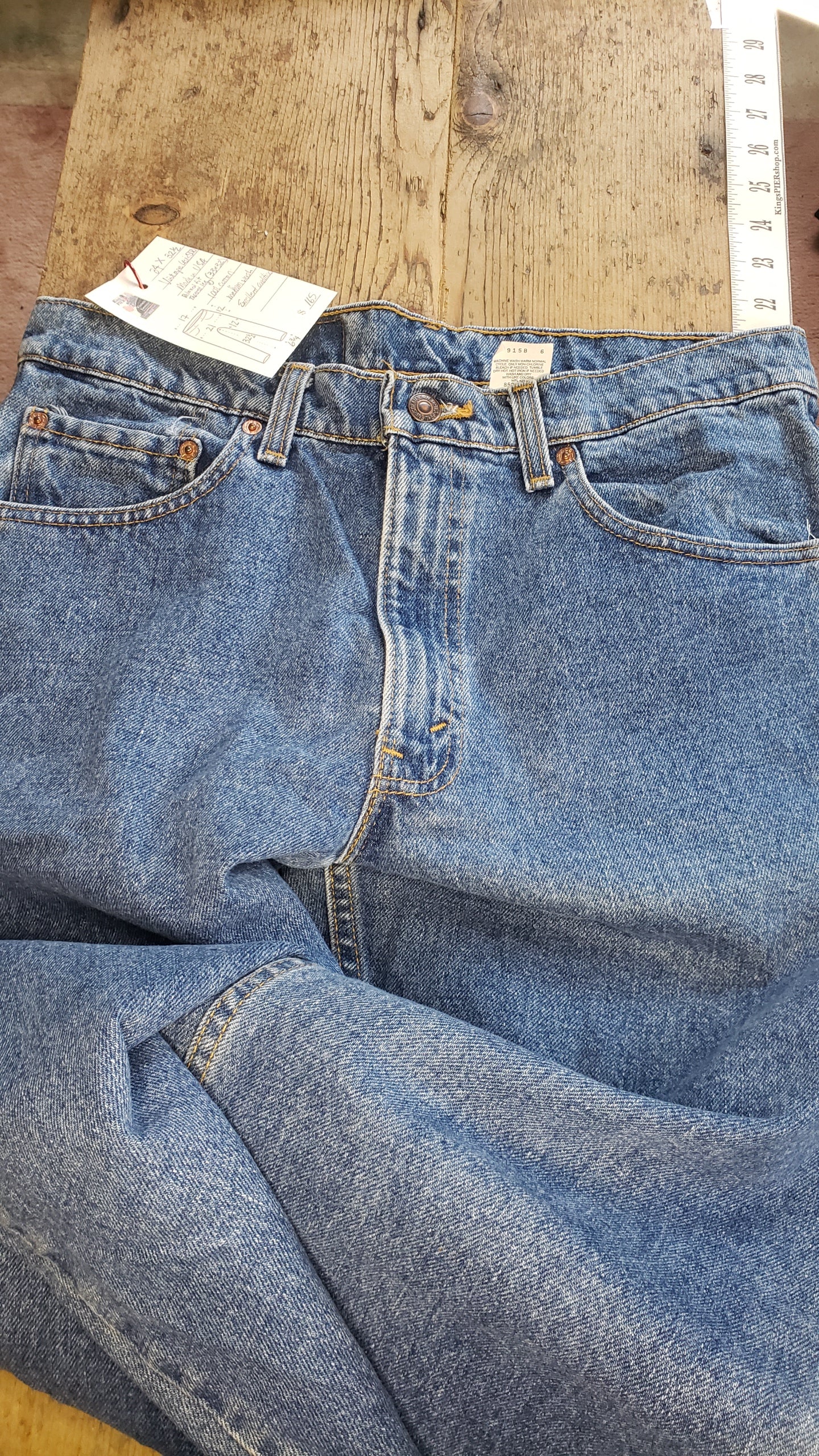 Levi's 550- 34"x32.5" Vintage Red Tab Denim Jeans. Made in USA