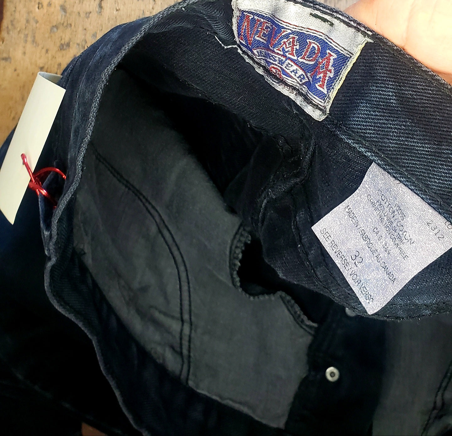 Vintage Nevada Jeans 33"x33" Black Garment dyed Denim. Made in Canada