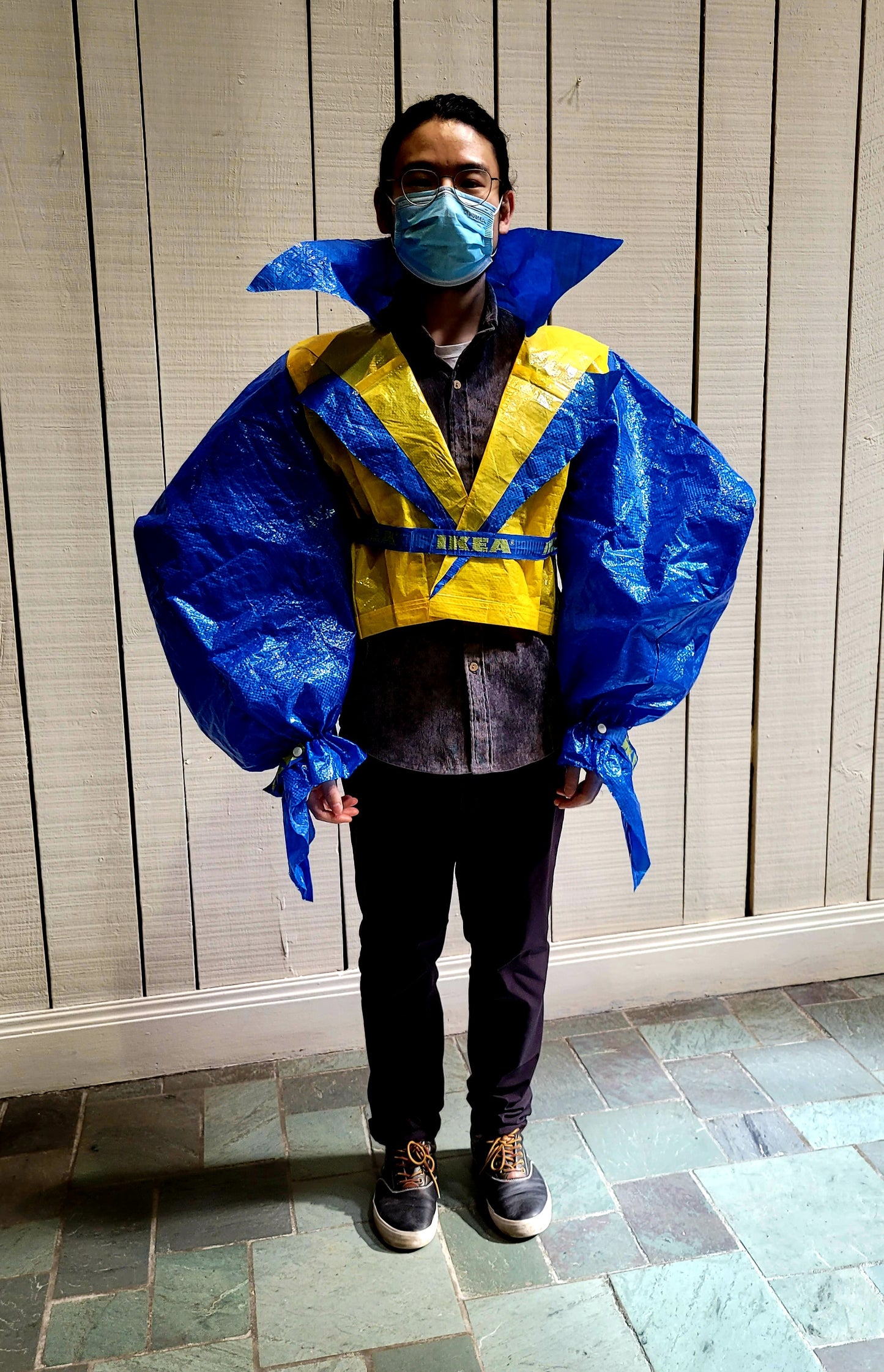 UKRAINE BENEFIT #9 "POWER SUIT JACKET WITH MUTTON SLEEVES AND SNAP CLOSURE" CHEN, EVAN