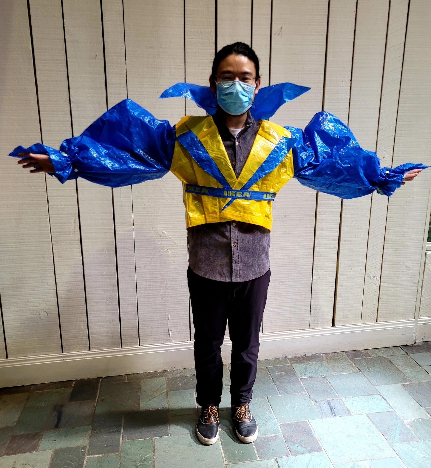 UKRAINE BENEFIT #9 "POWER SUIT JACKET WITH MUTTON SLEEVES AND SNAP CLOSURE" CHEN, EVAN