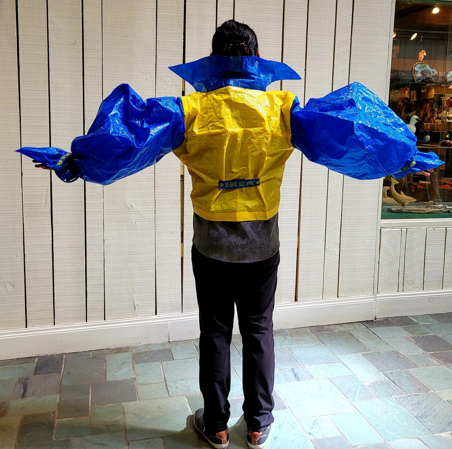 UKRAINE BENEFIT #9 "POWER SUIT JACKET WITH MUTTON SLEEVES AND SNAP CLOSURE" CHEN, EVAN
